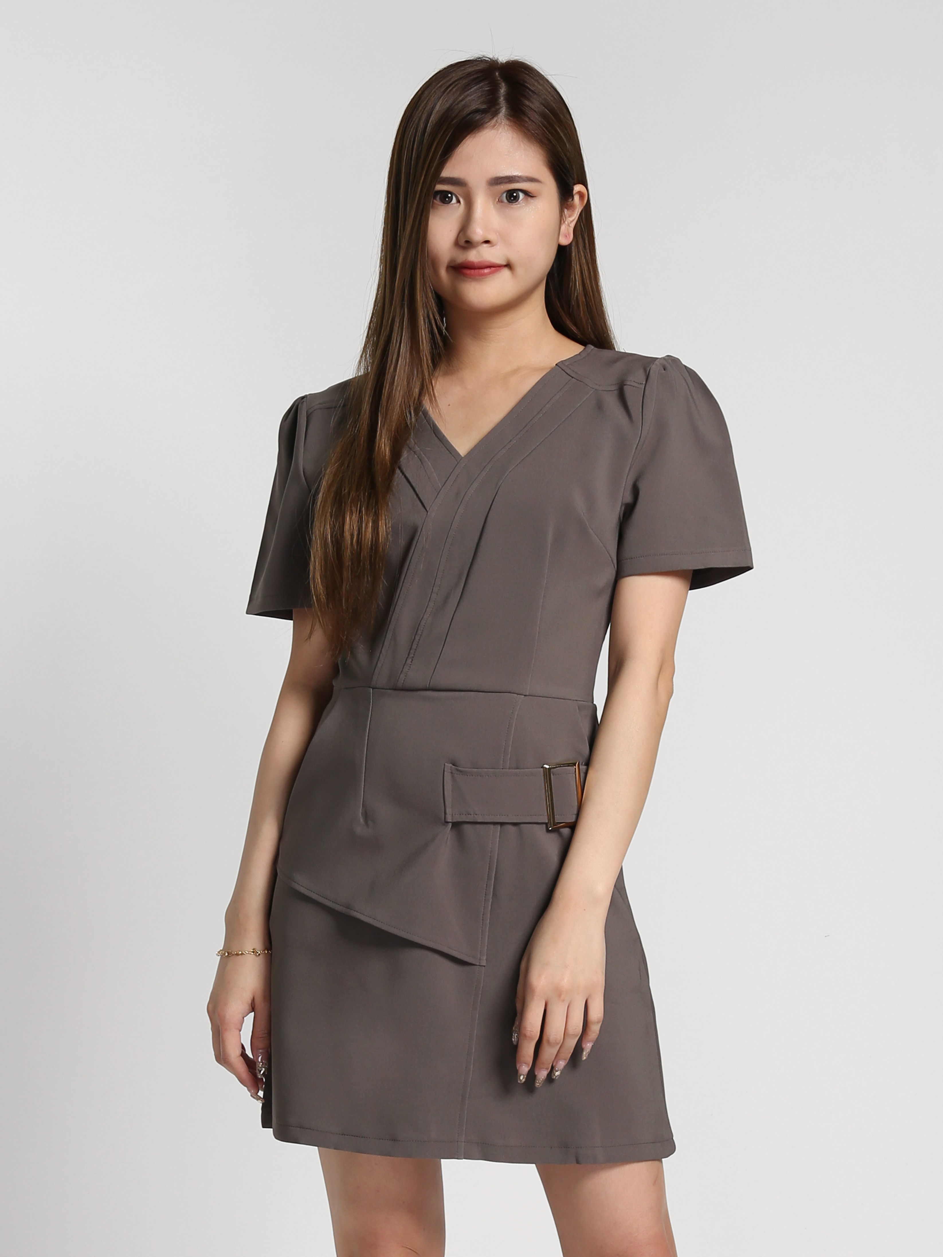 Formal Back Zip Short Sleeve Dress 27243