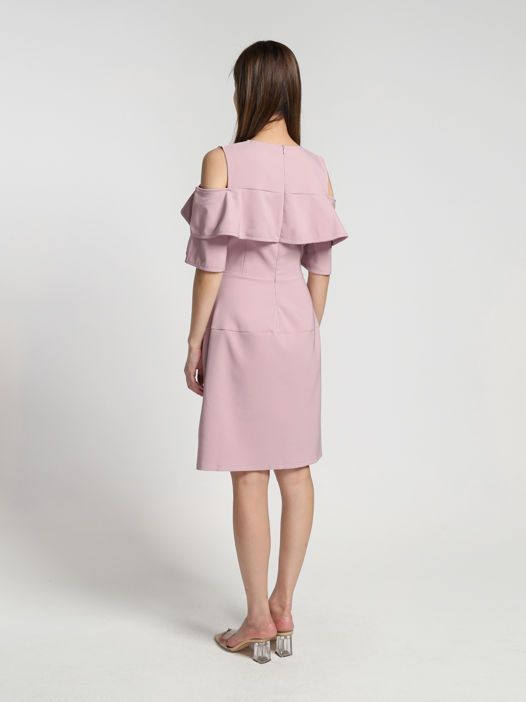 Shoulder Hole Ruffles Dress 27244