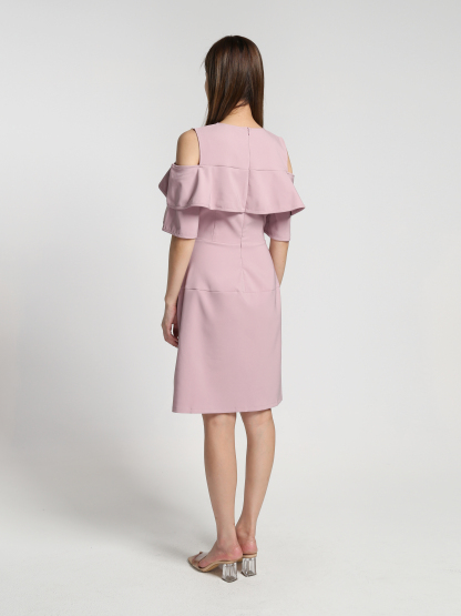 Shoulder Hole Ruffles Dress 27244