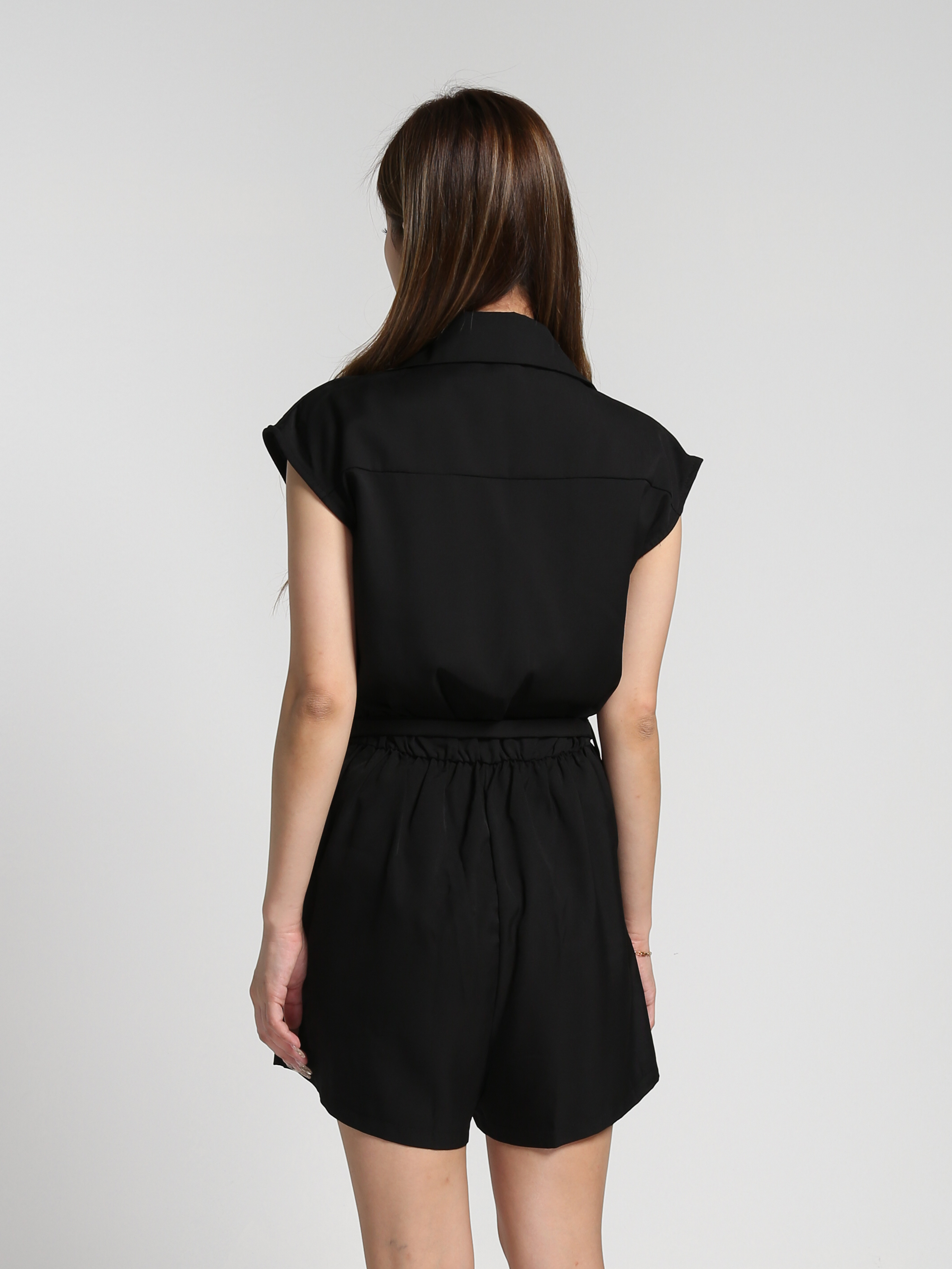 Sleeveless Front Button Tie Up Jumpsuit 27292 (SO)