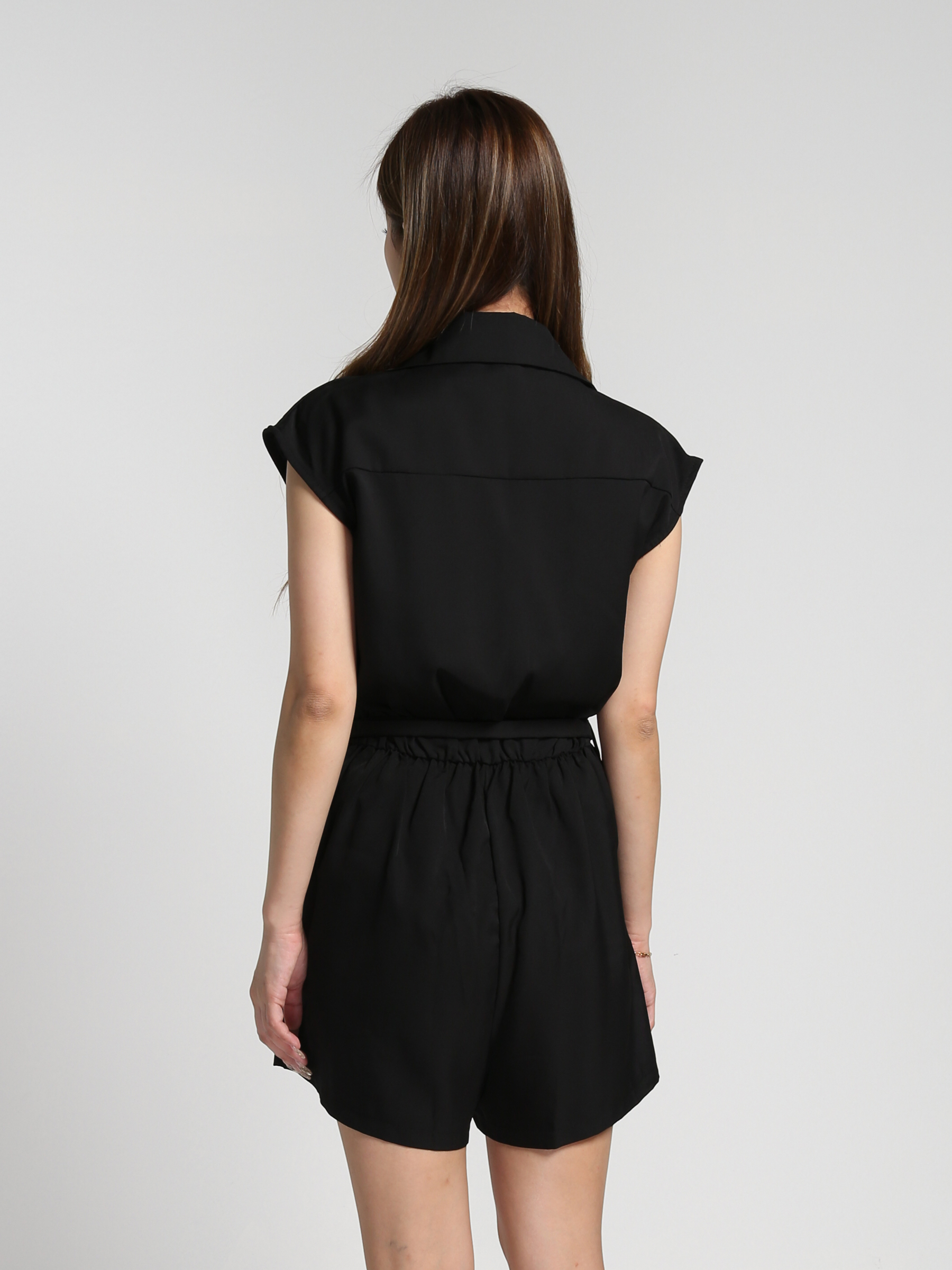 Sleeveless Front Button Tie Up Jumpsuit 27292 (SO)