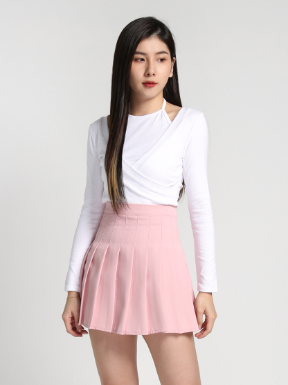 High Waist Pleated Skirt Pants 27277