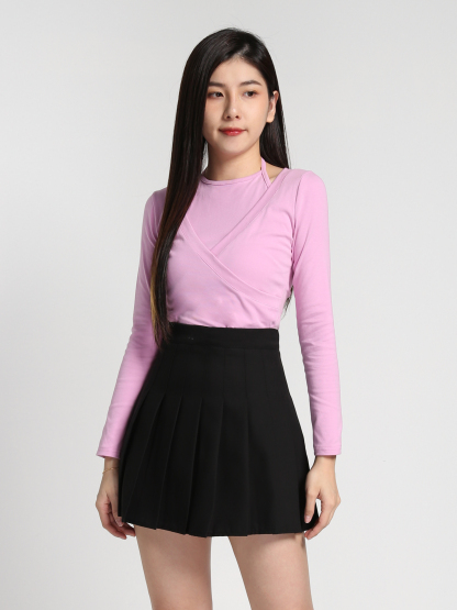 High Waist Pleated Skirt Pants 27277