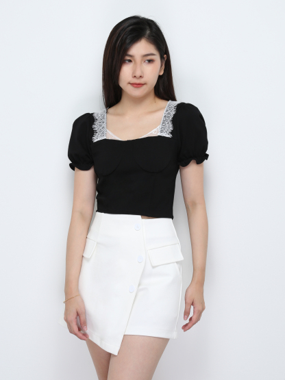 Lace Short Sleeve Top 27296