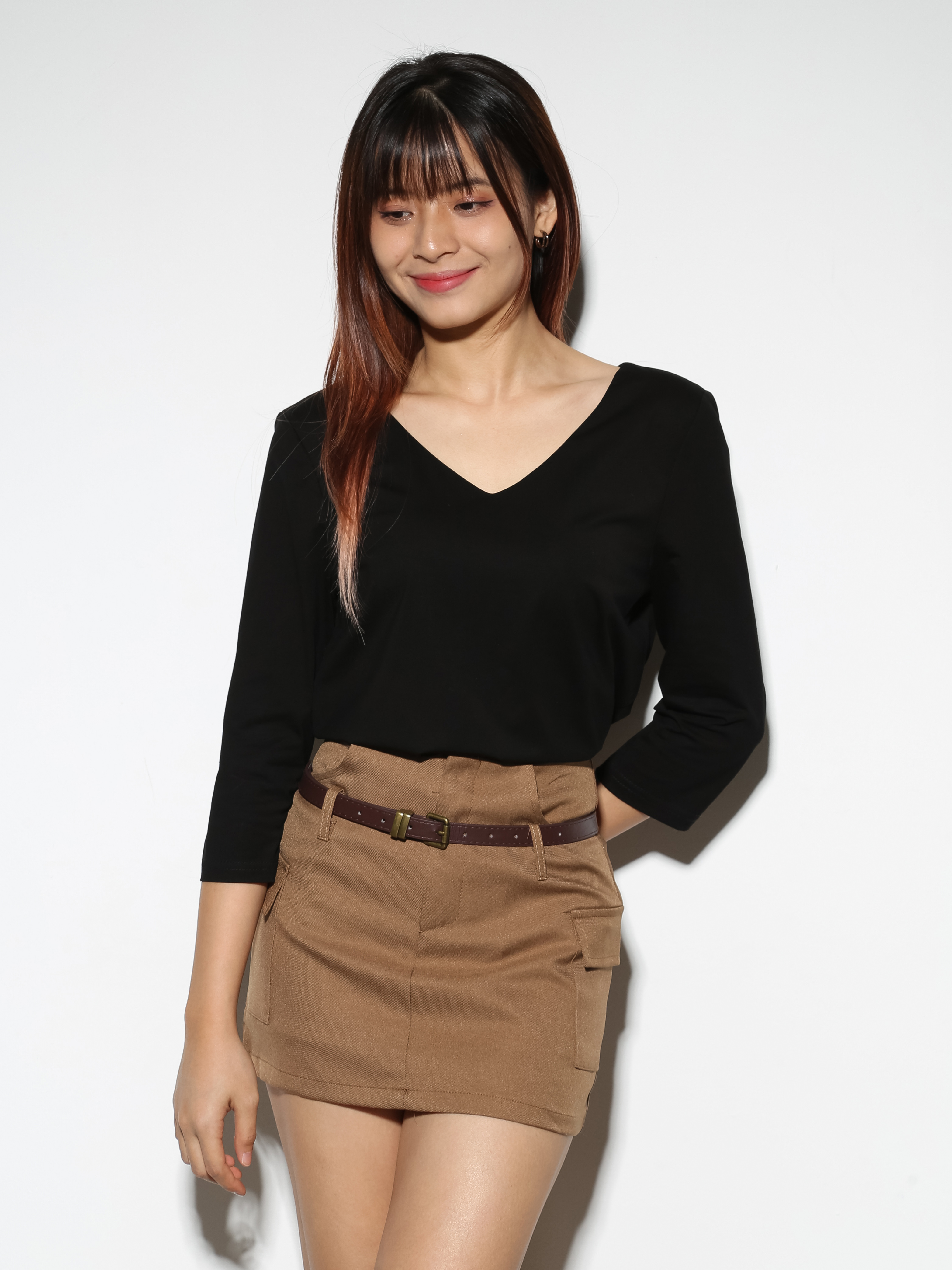 V Neck Plain Top 27309