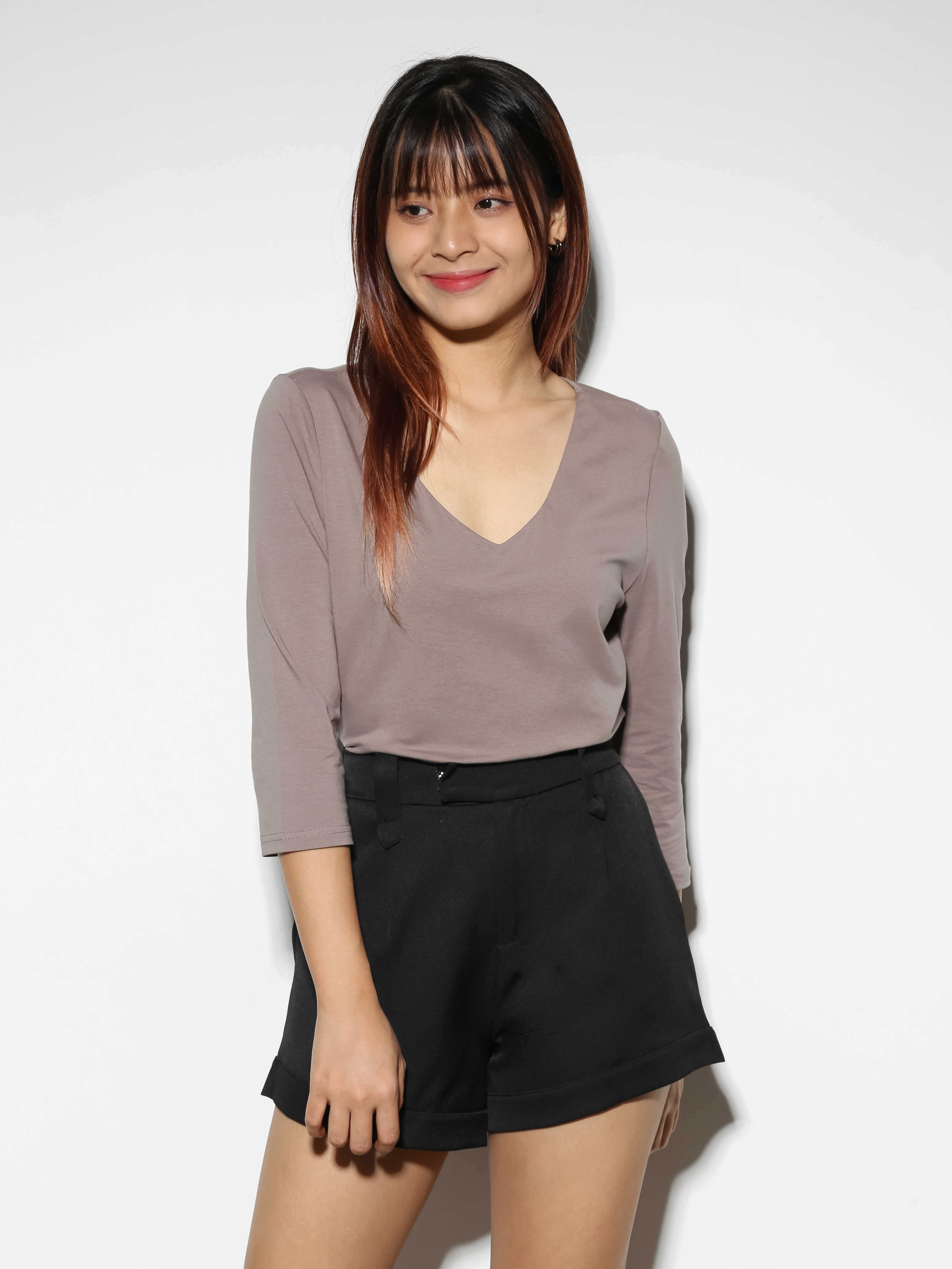 V Neck Plain Top 27309