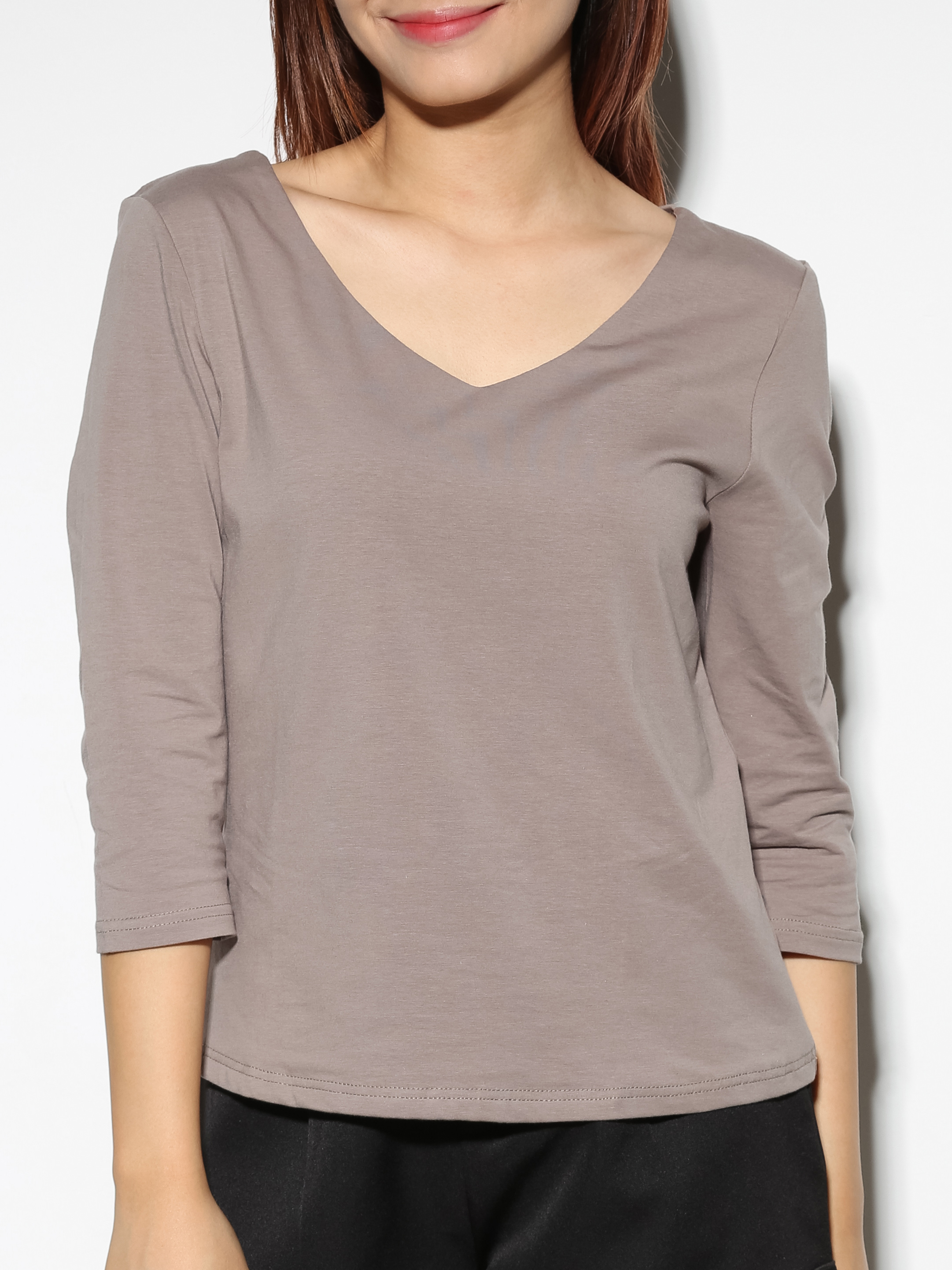 V Neck Plain Top 27309