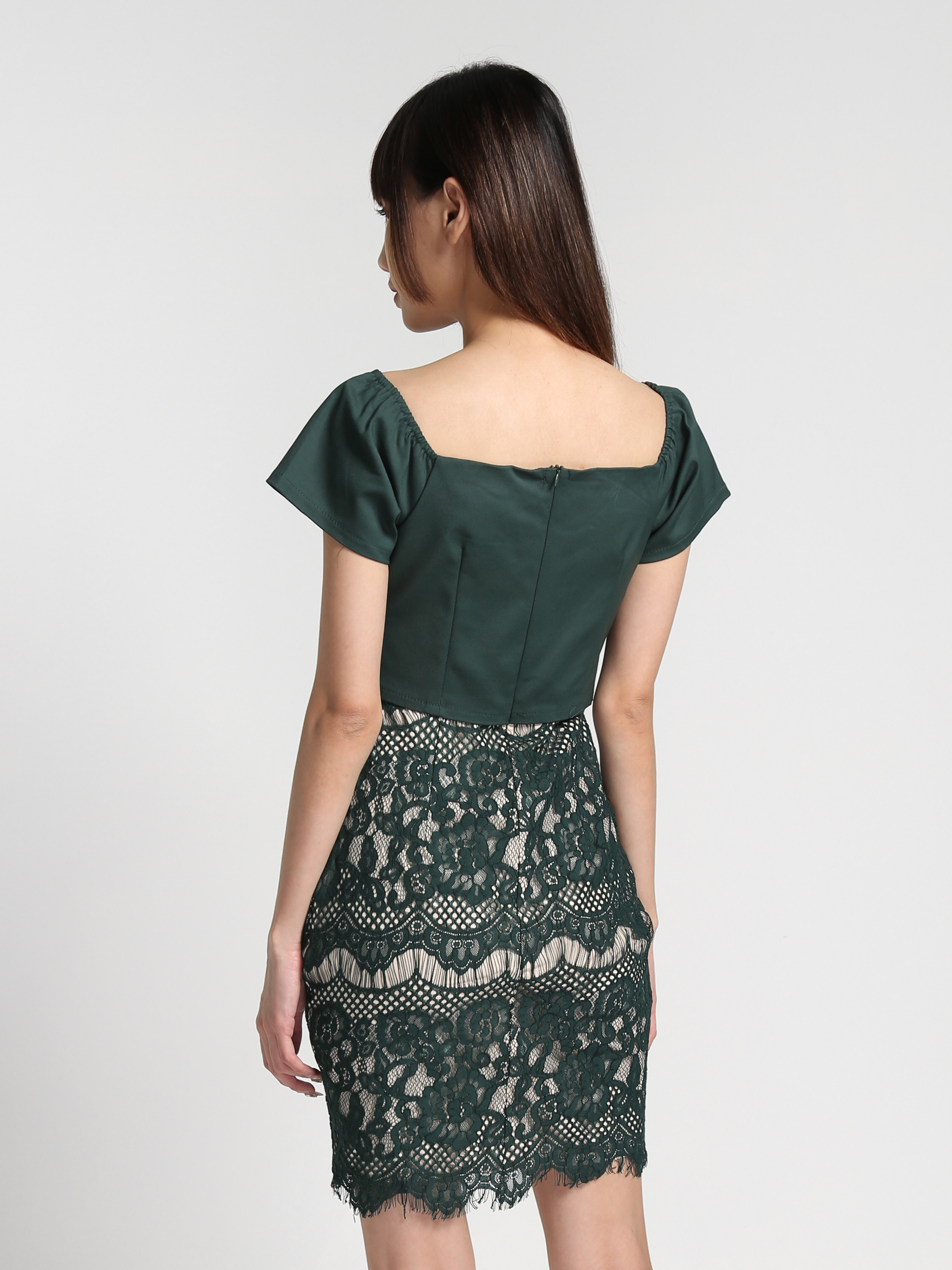 Off Shoulder With Lace Dress 27331