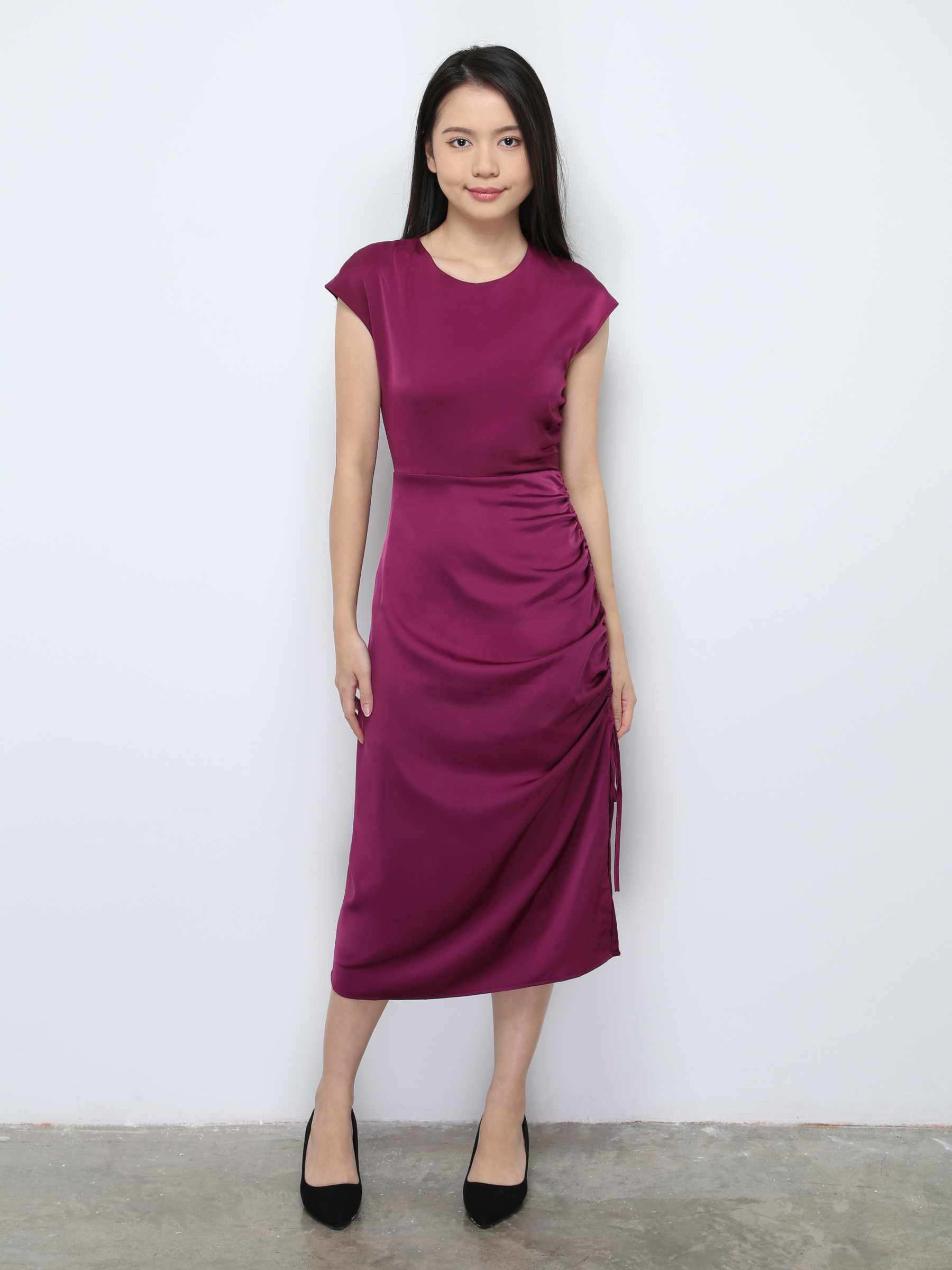 Side Drawstring Elegant Dress 27332