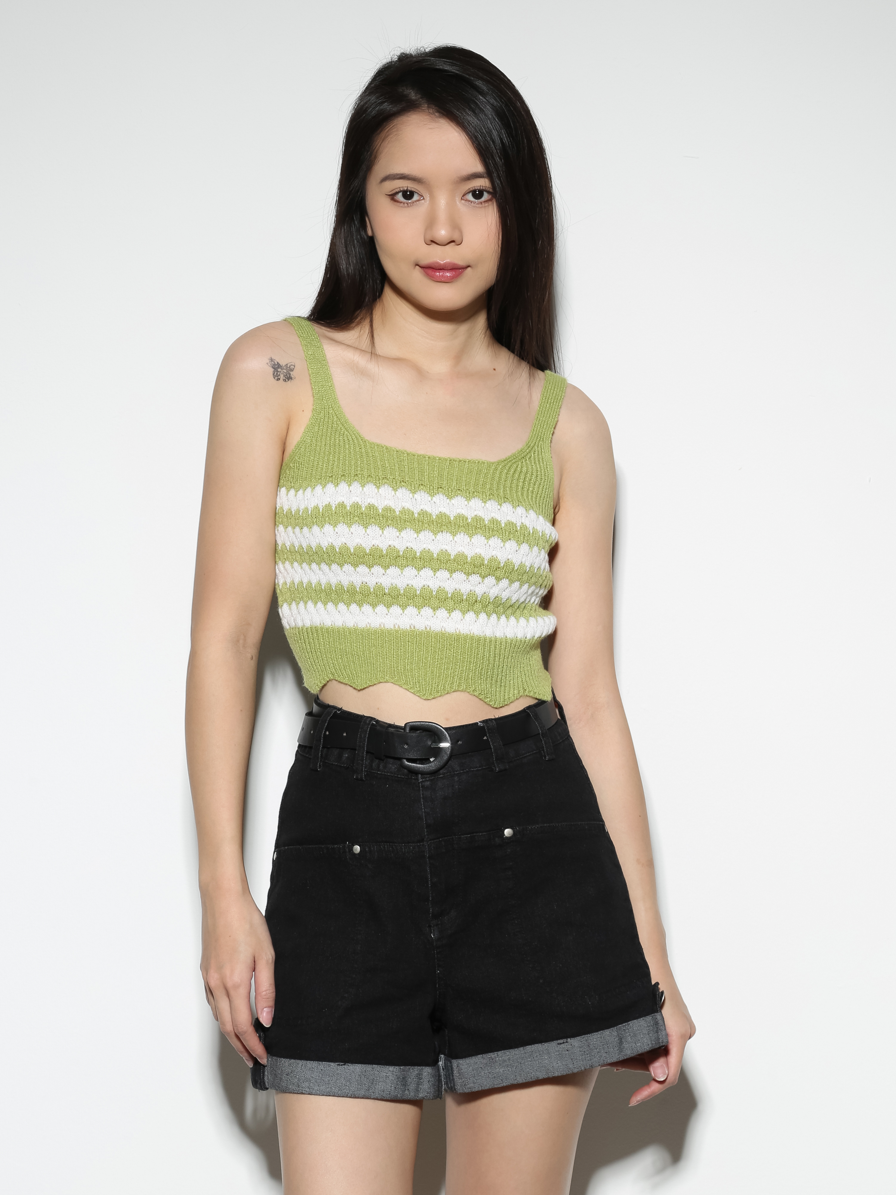 Knitted Stripe Sleeveless Top 27338