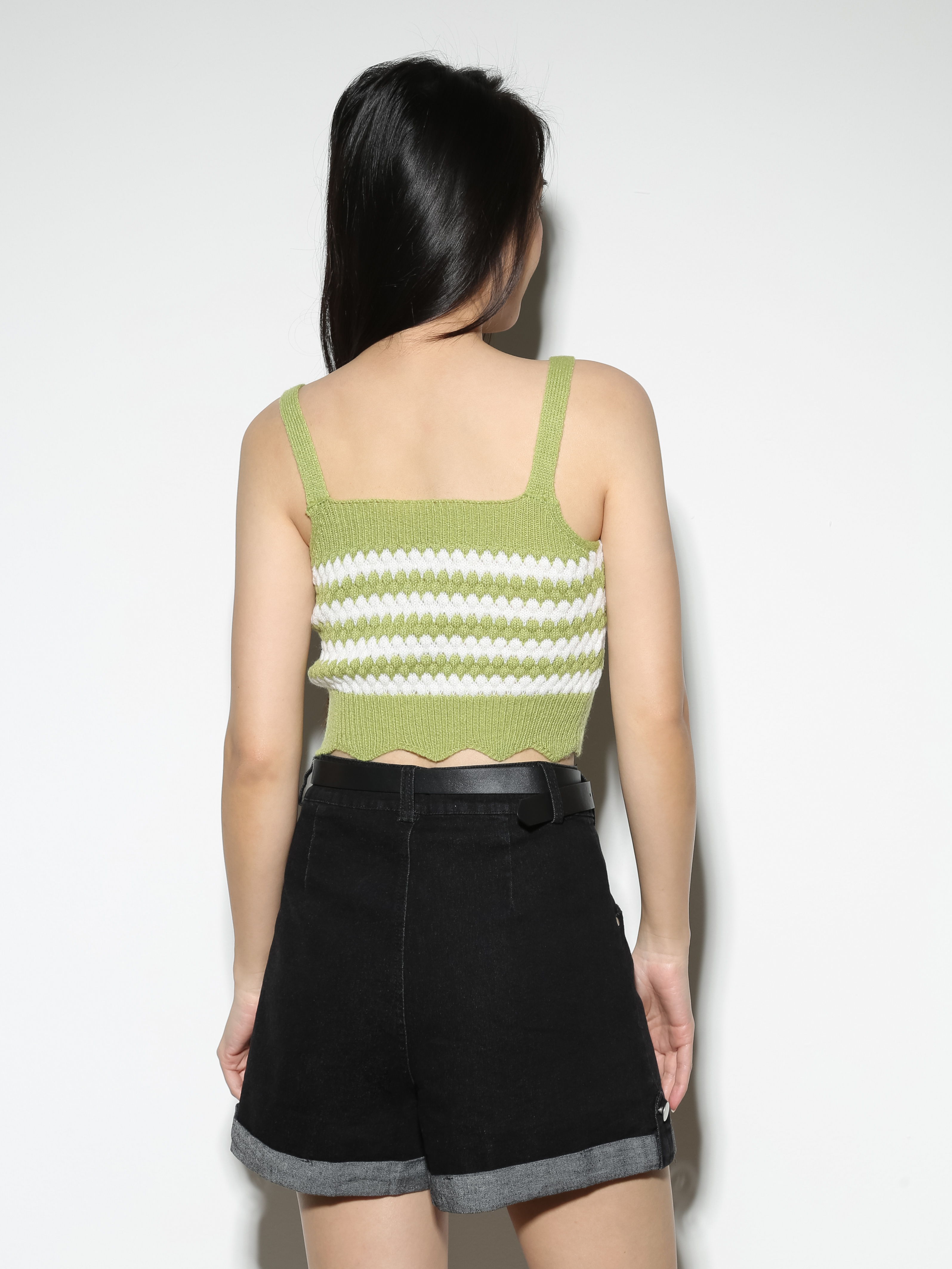 Knitted Stripe Sleeveless Top 27338