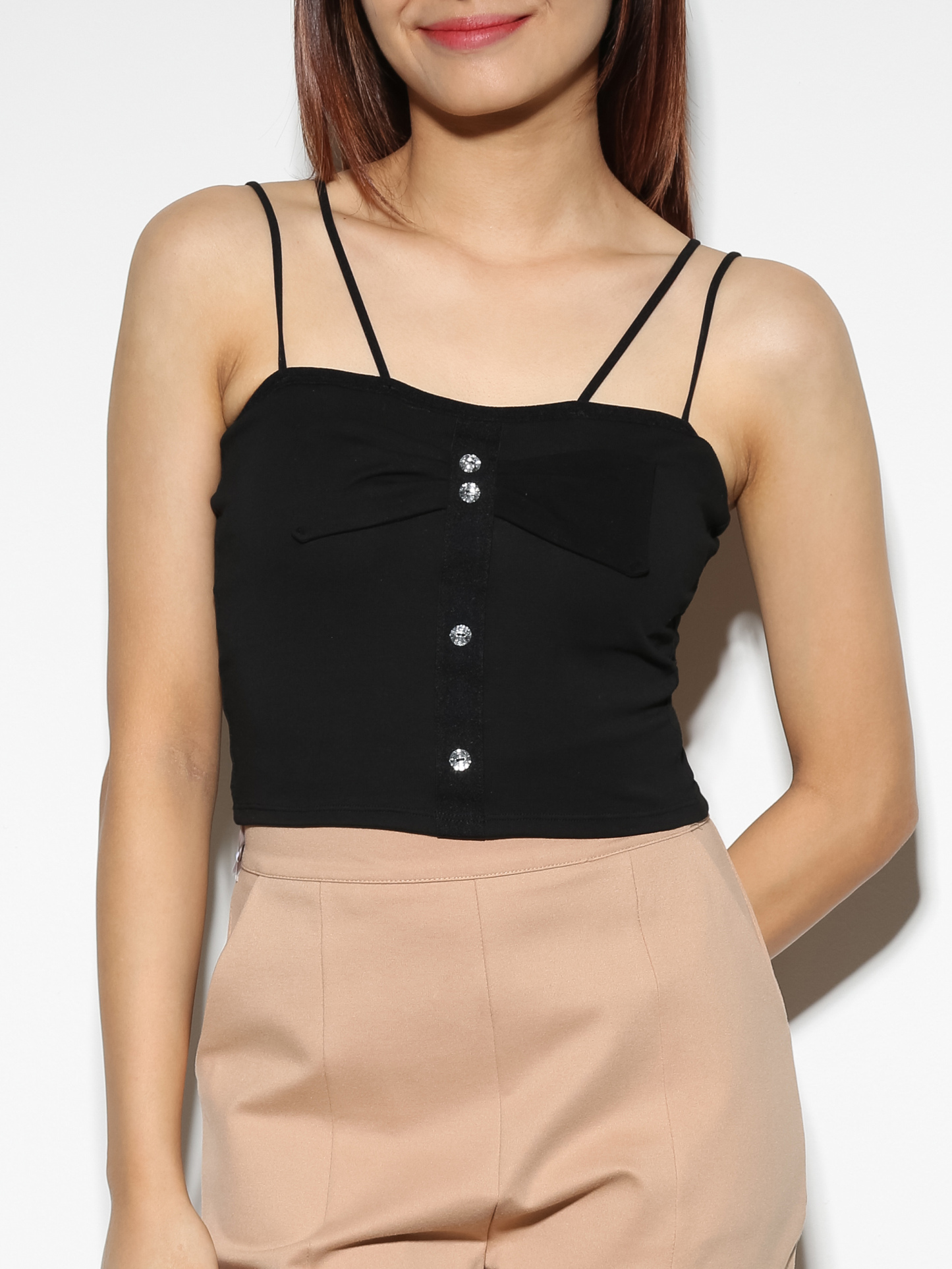 Sleeveless With Decrative Button Top 27345