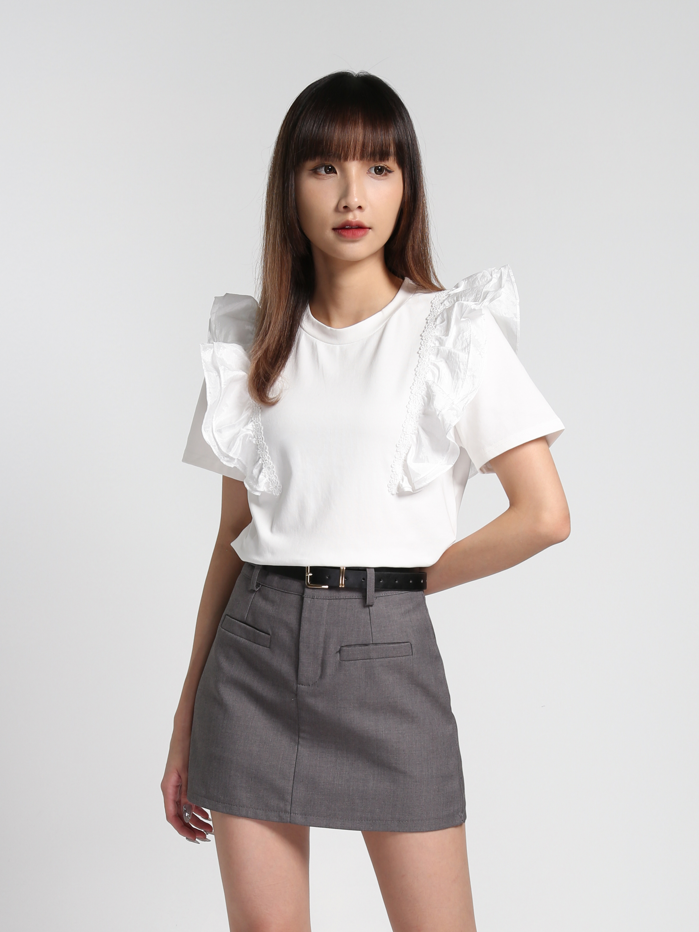 High Waist With Belt Skirt 27347