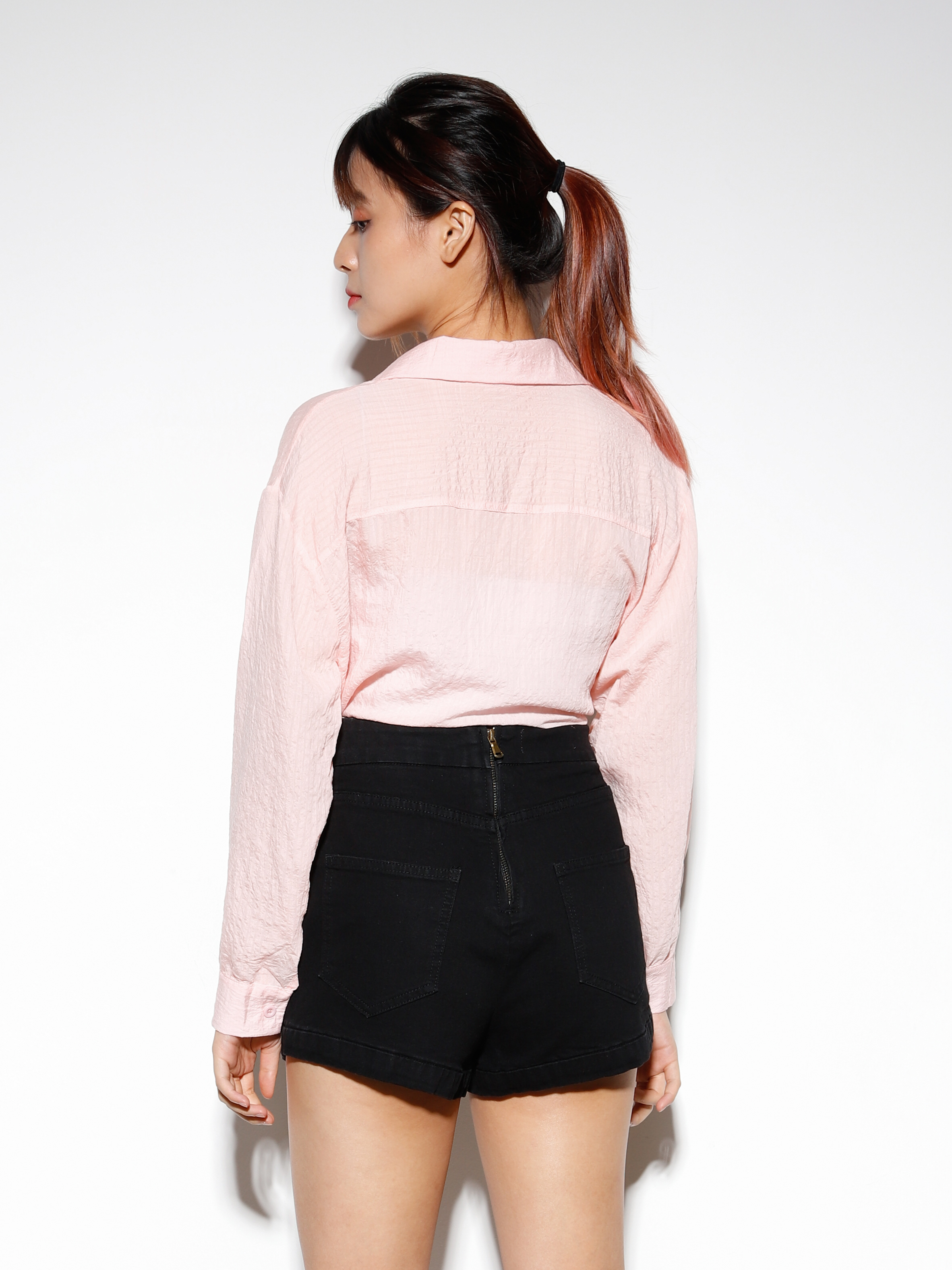 Denim Front Decorative Button Short Pant 27444