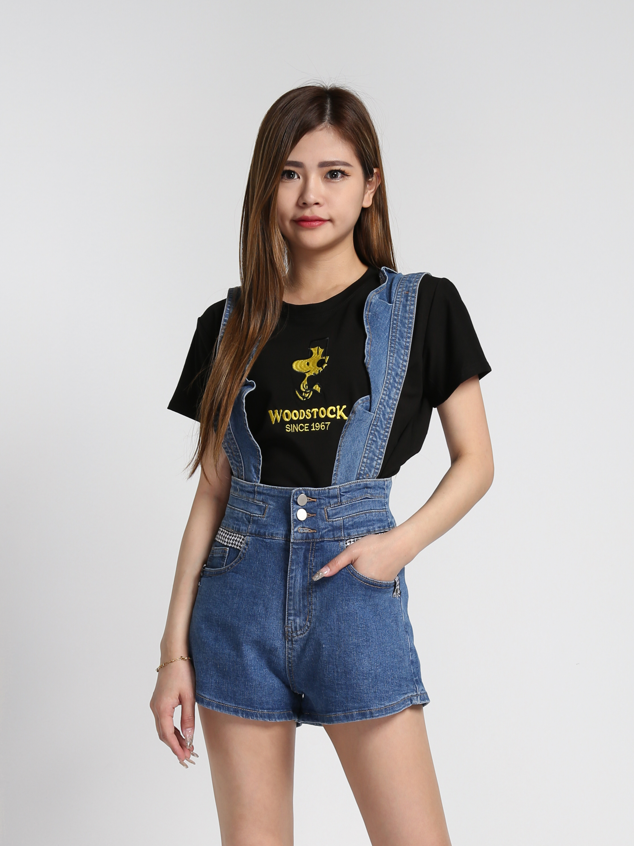 Denim With Strap Short Pants 27443