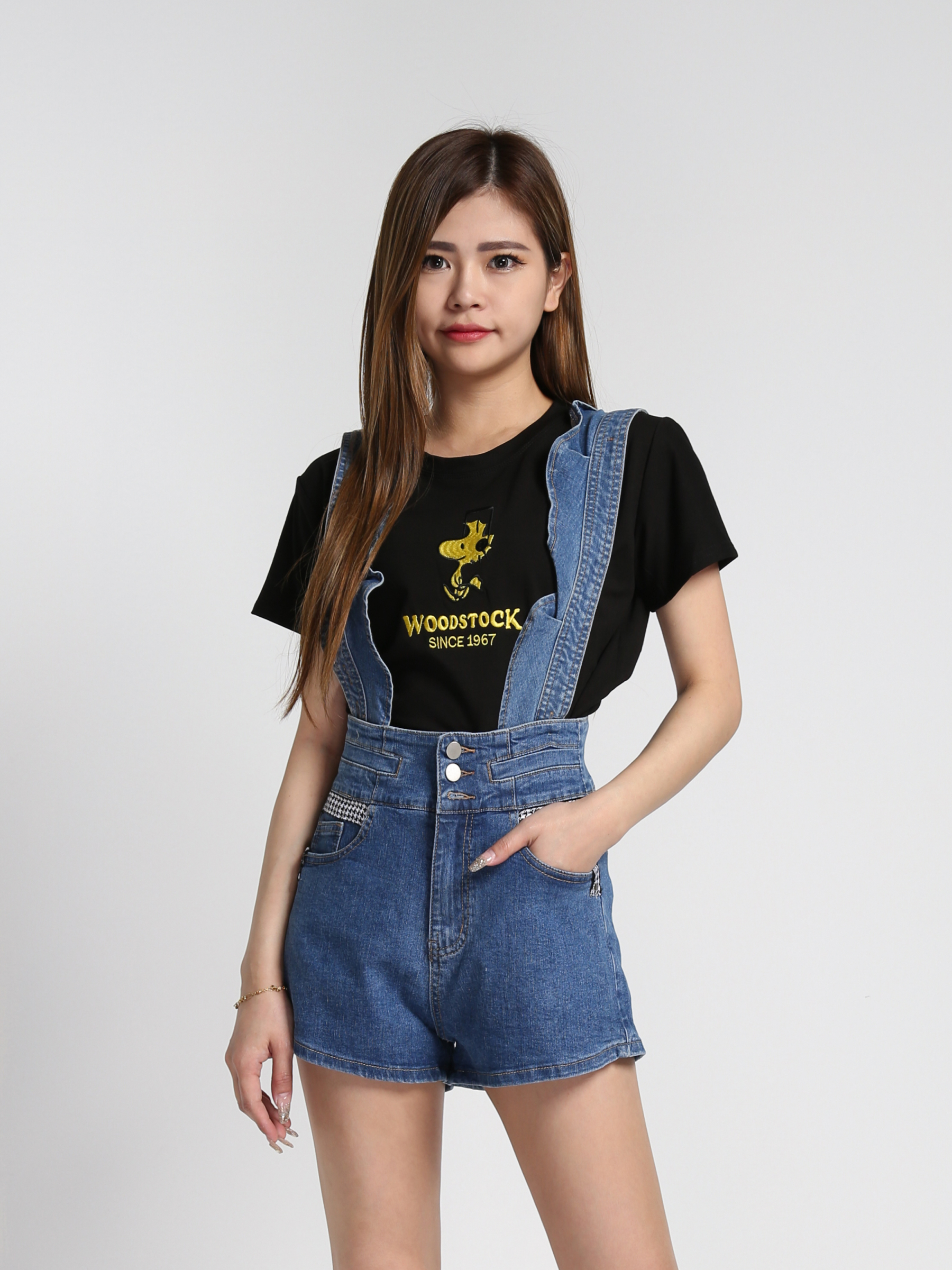 Denim With Strap Short Pants 27443