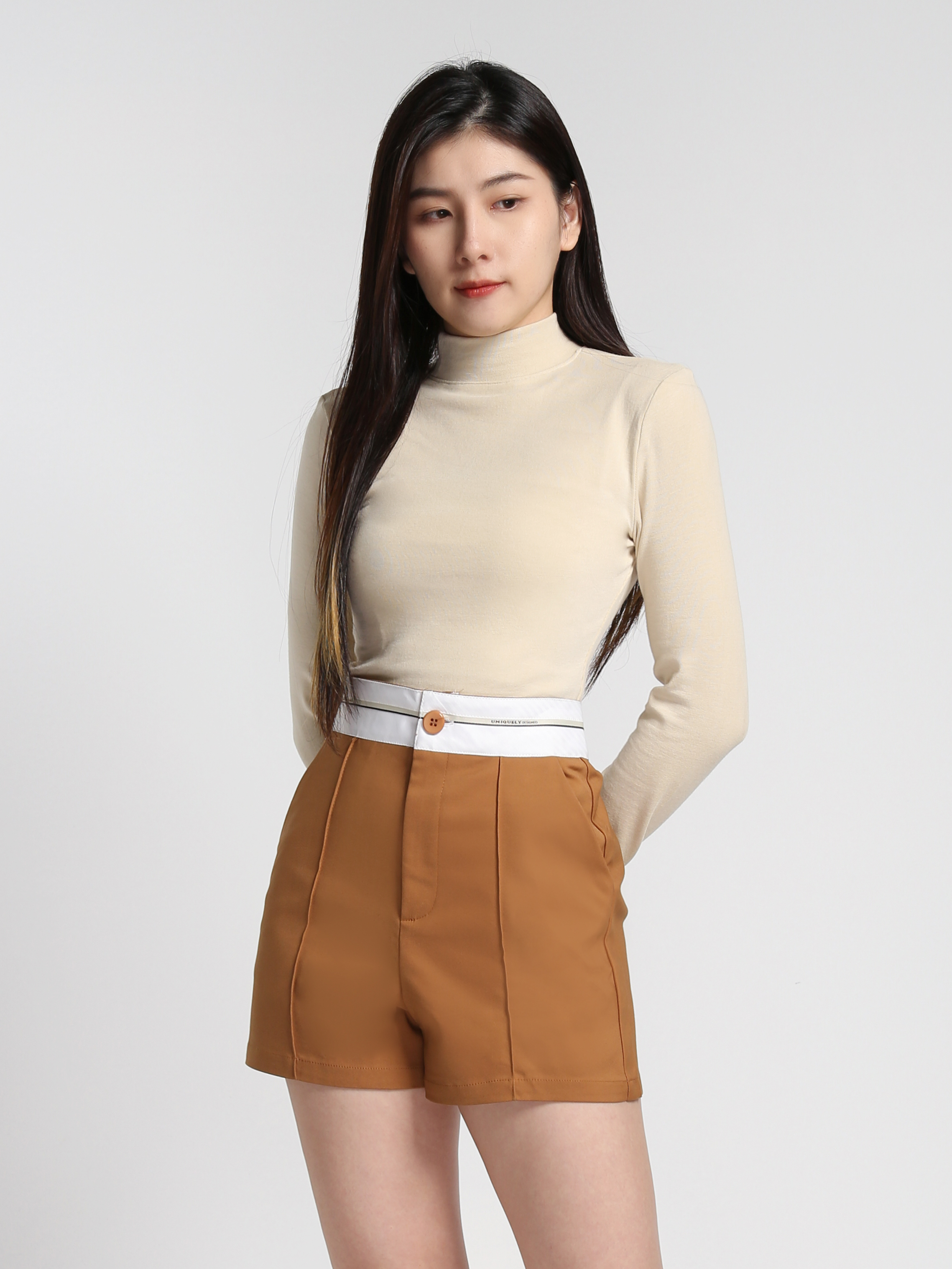 High Waist Side Pocket Short Pants 27494