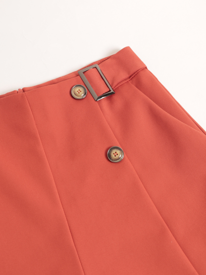 High Waist Side Pocket Long Pants 27513