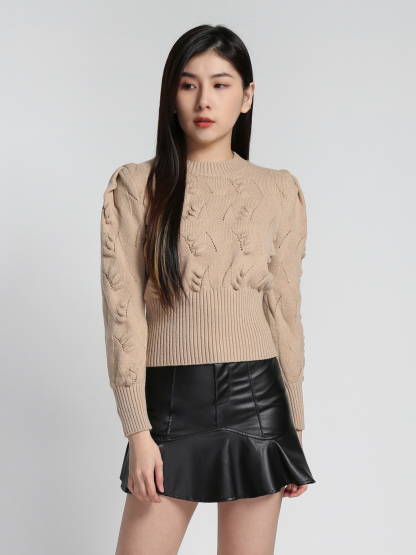 High Waist Leather Ruffles Skirt 26787