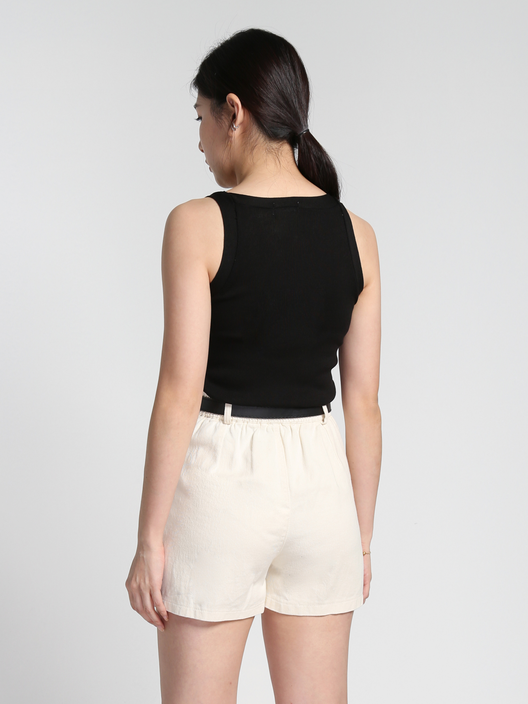 High Waist With Split With Belt Short Pants 27275