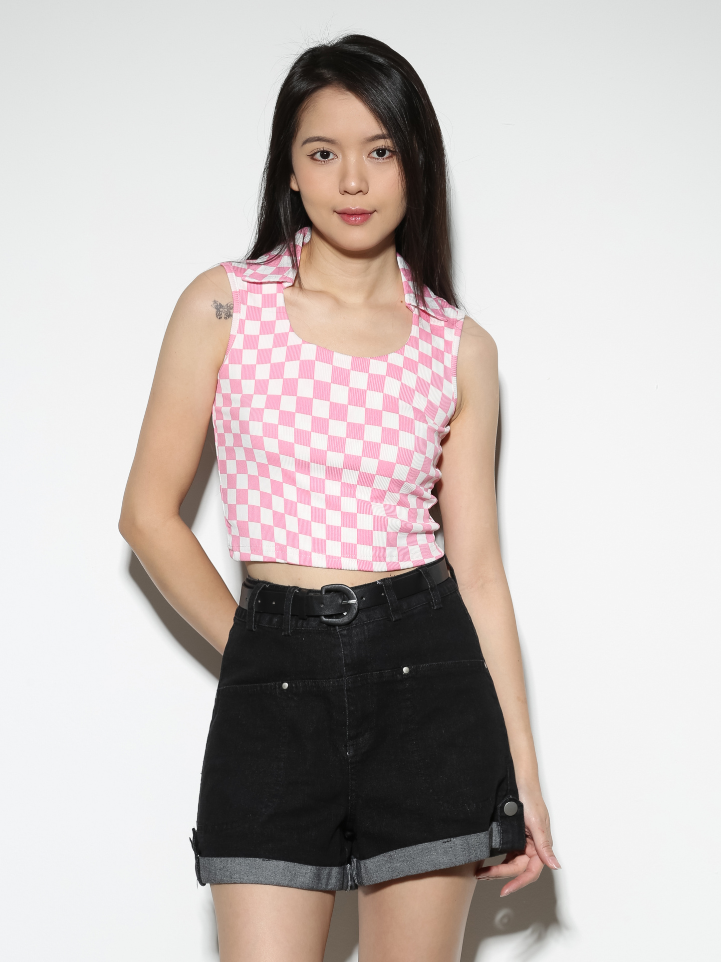 Collar Sleeveless Top 27548