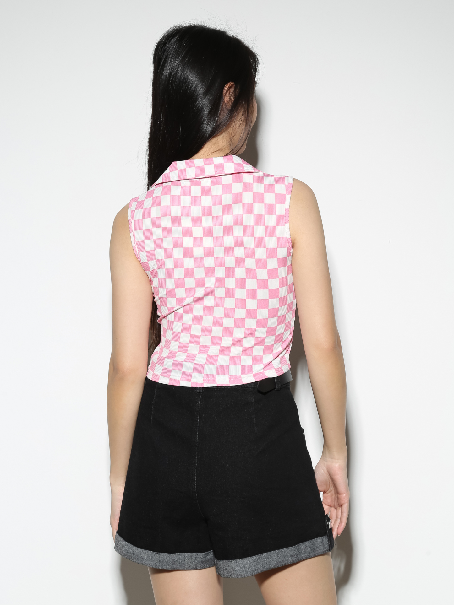 Collar Sleeveless Top 27548