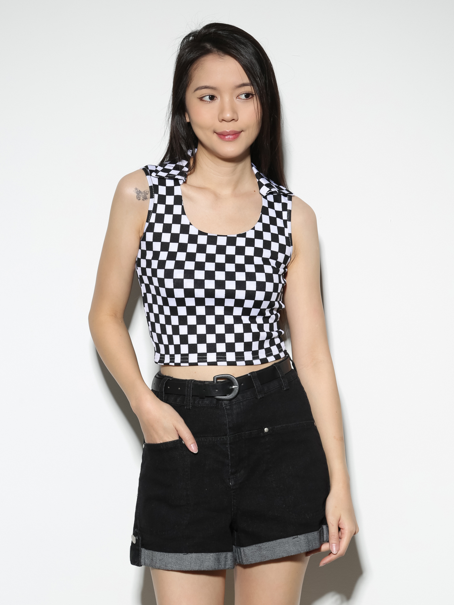 Collar Sleeveless Top 27548