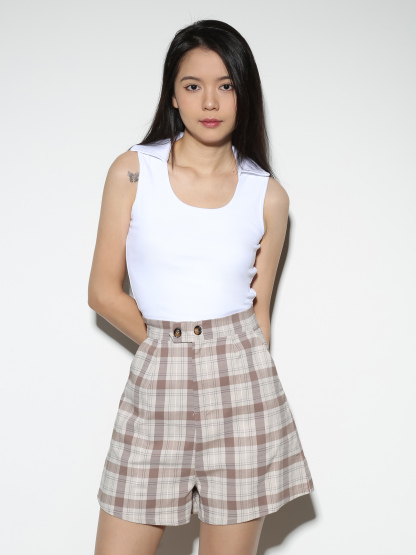 Collar Sleeveless Top 27548