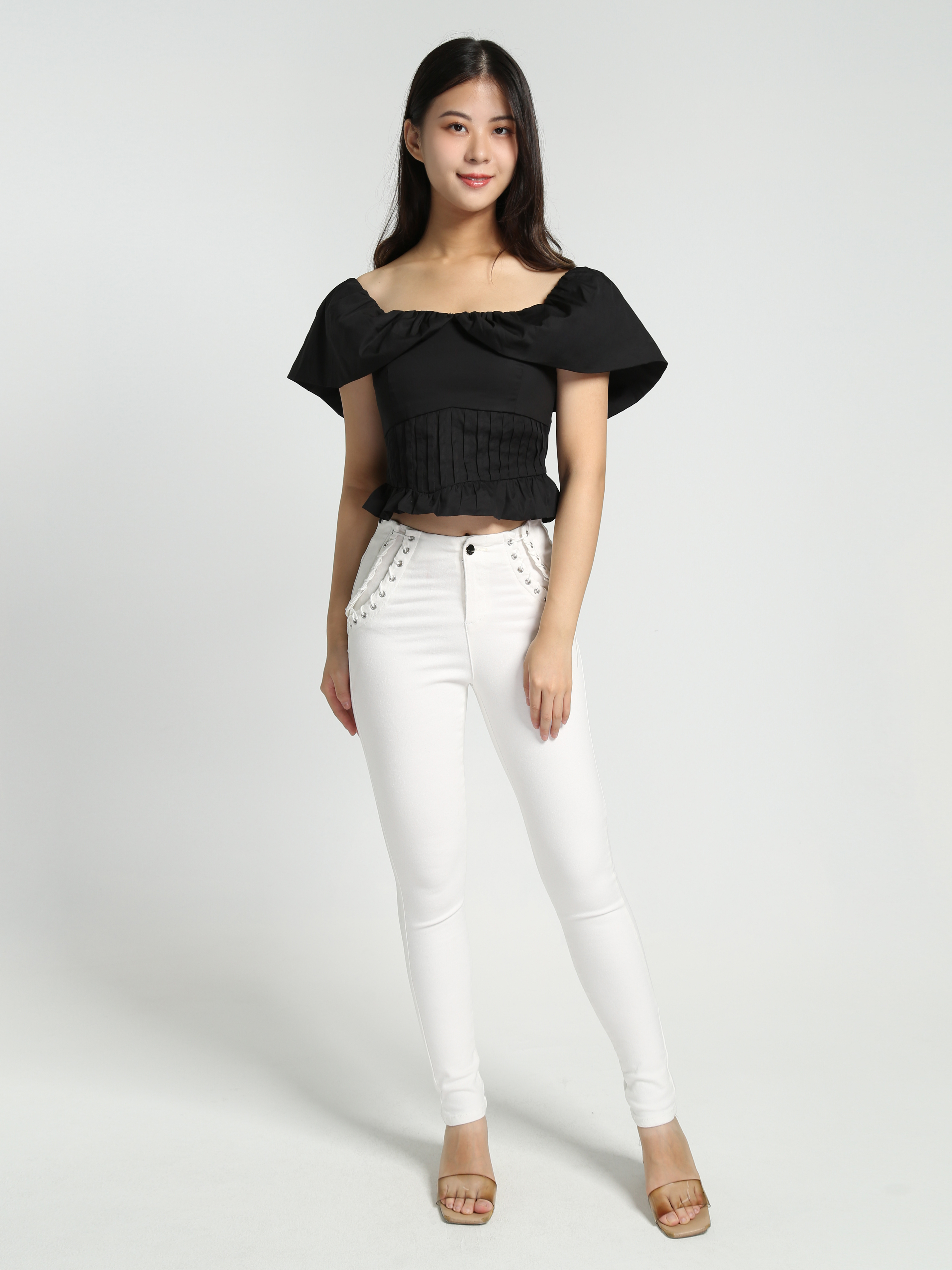 High Waist Deocrative Tie Up Long Pants 27726