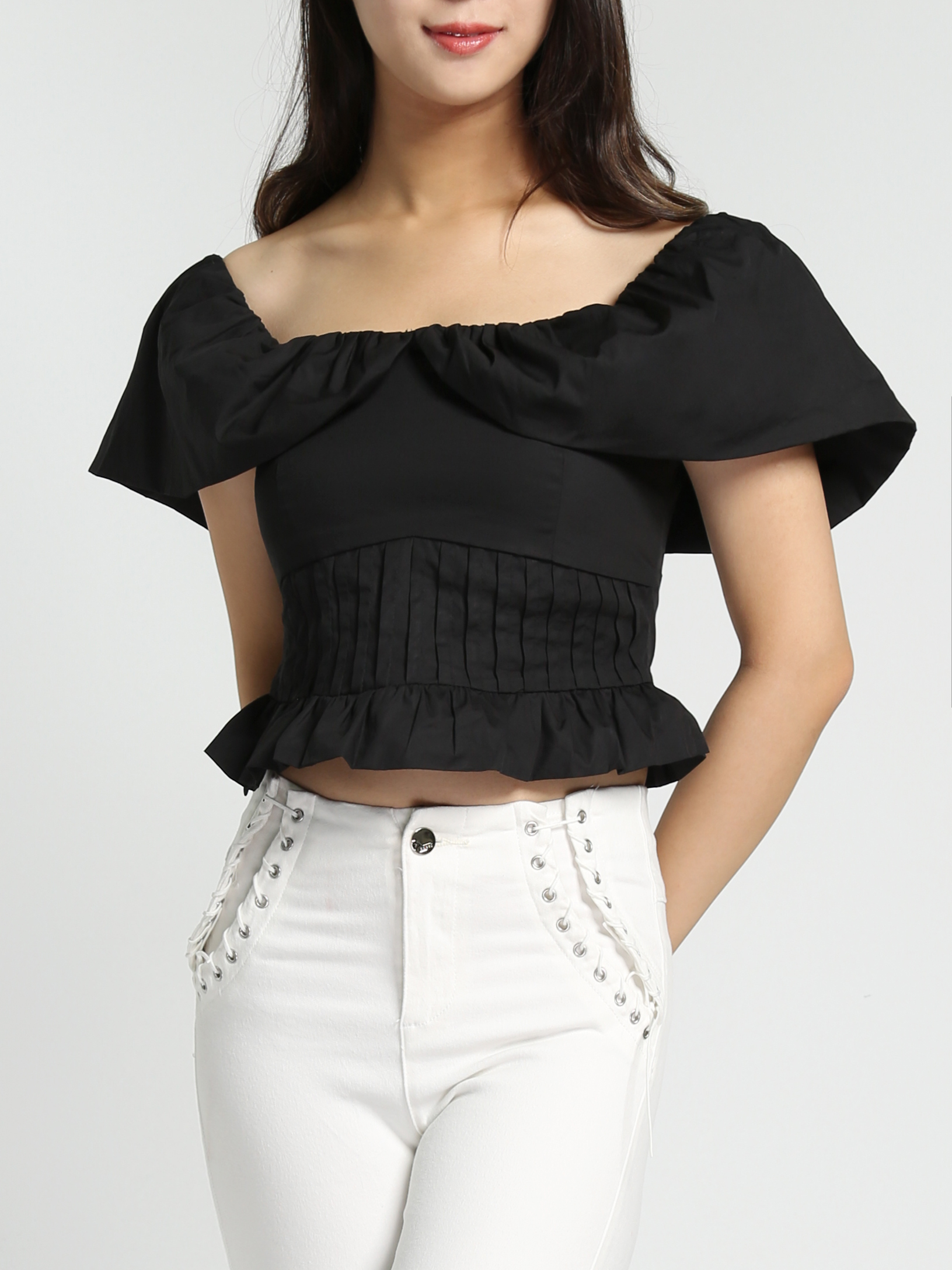 High Waist Deocrative Tie Up Long Pants 27726