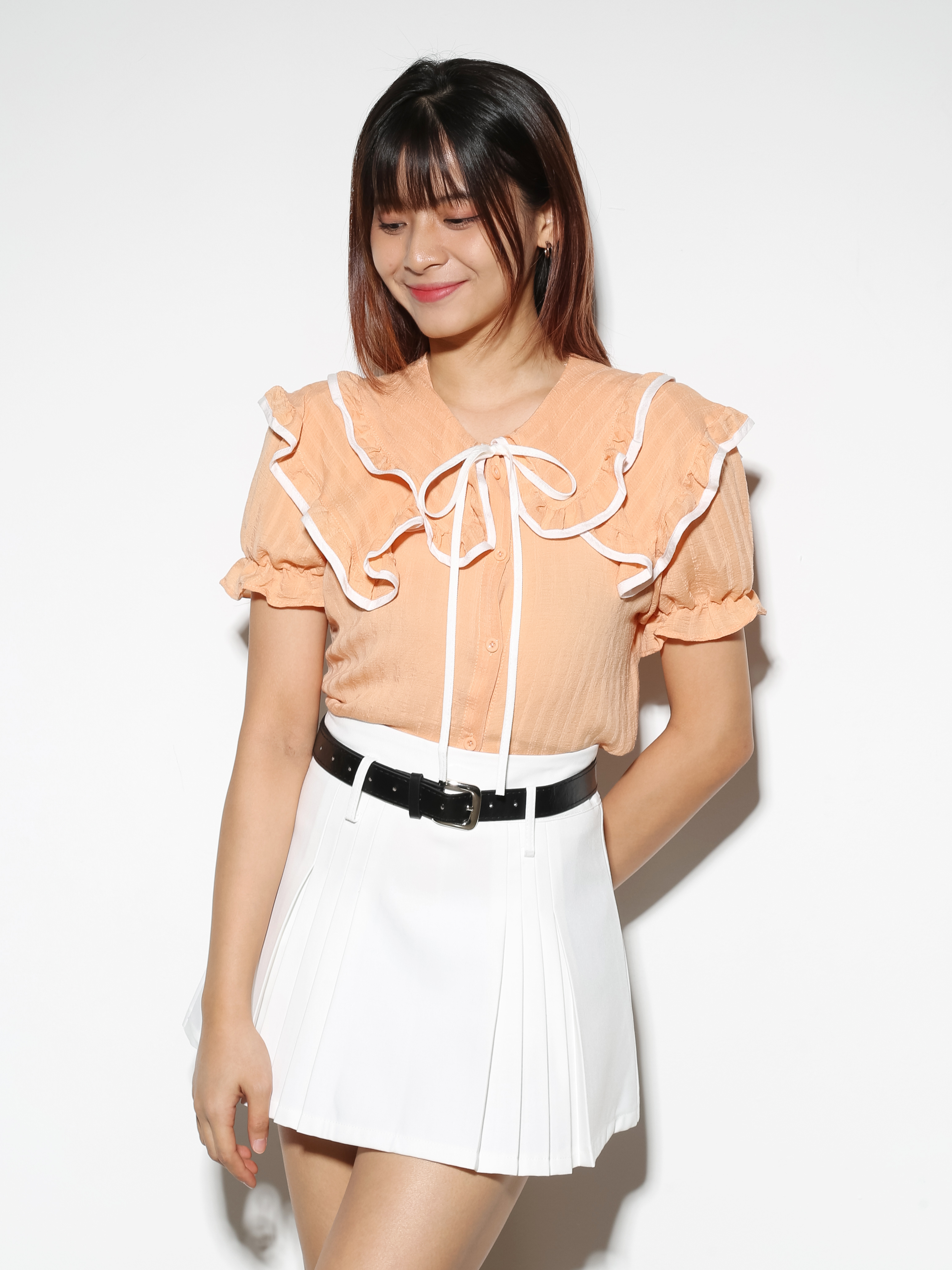 Collar Short Sleeve Top 27611