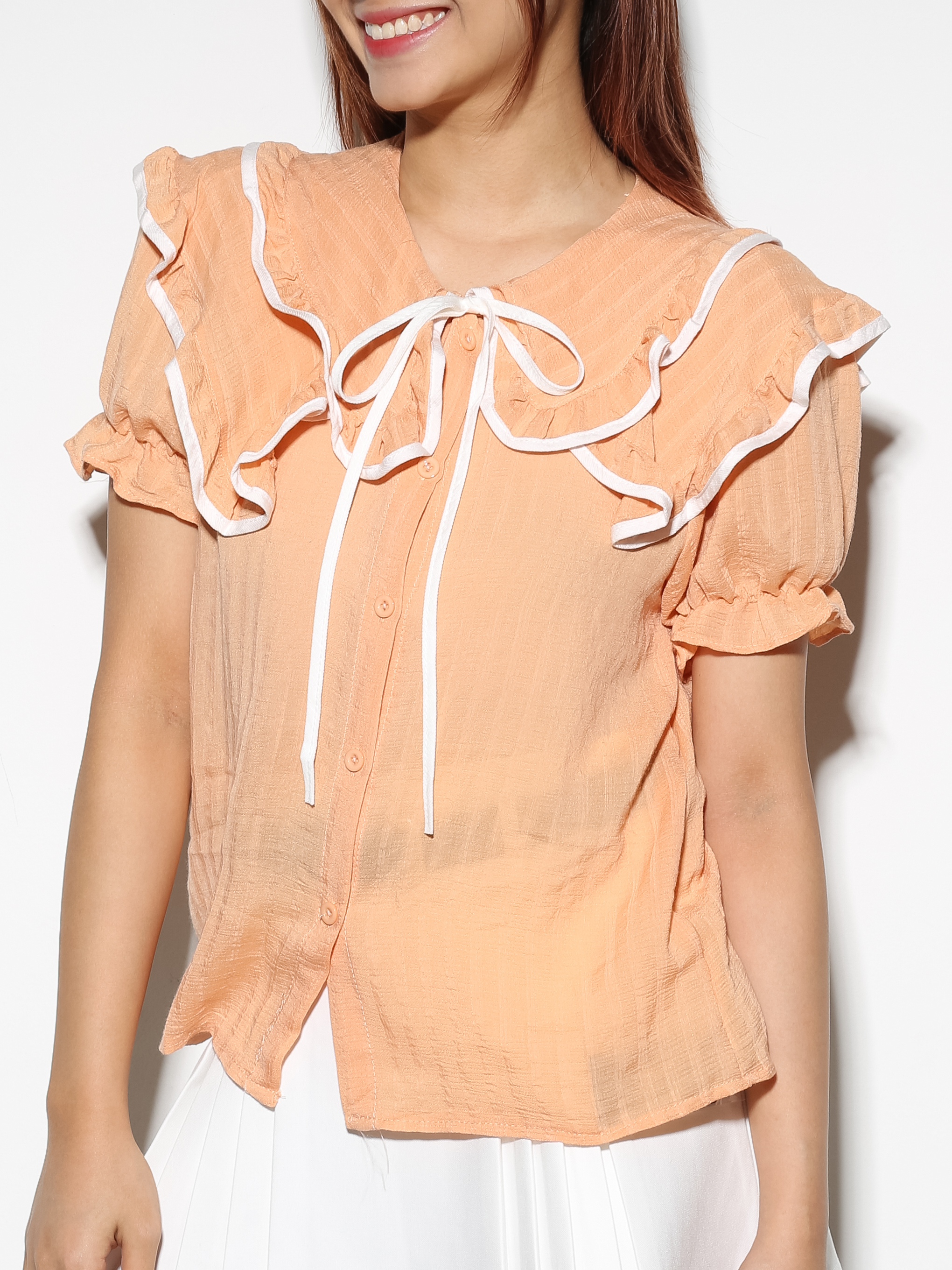 Collar Short Sleeve Top 27611
