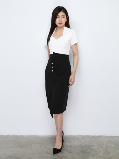 High Waist Irregular Long Skirt 27264