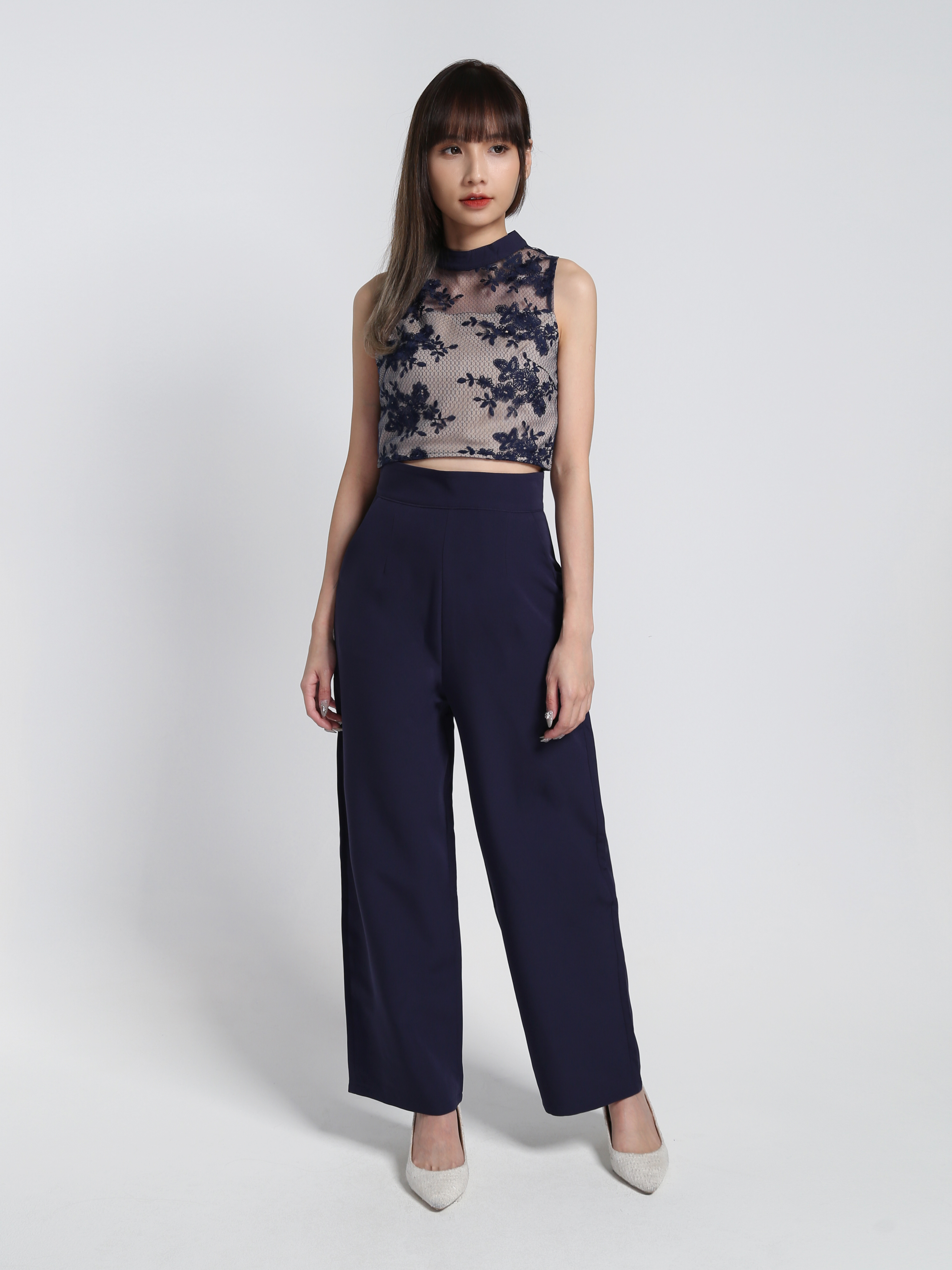 Sleeveless Floral Top With Long Pants Set 27627