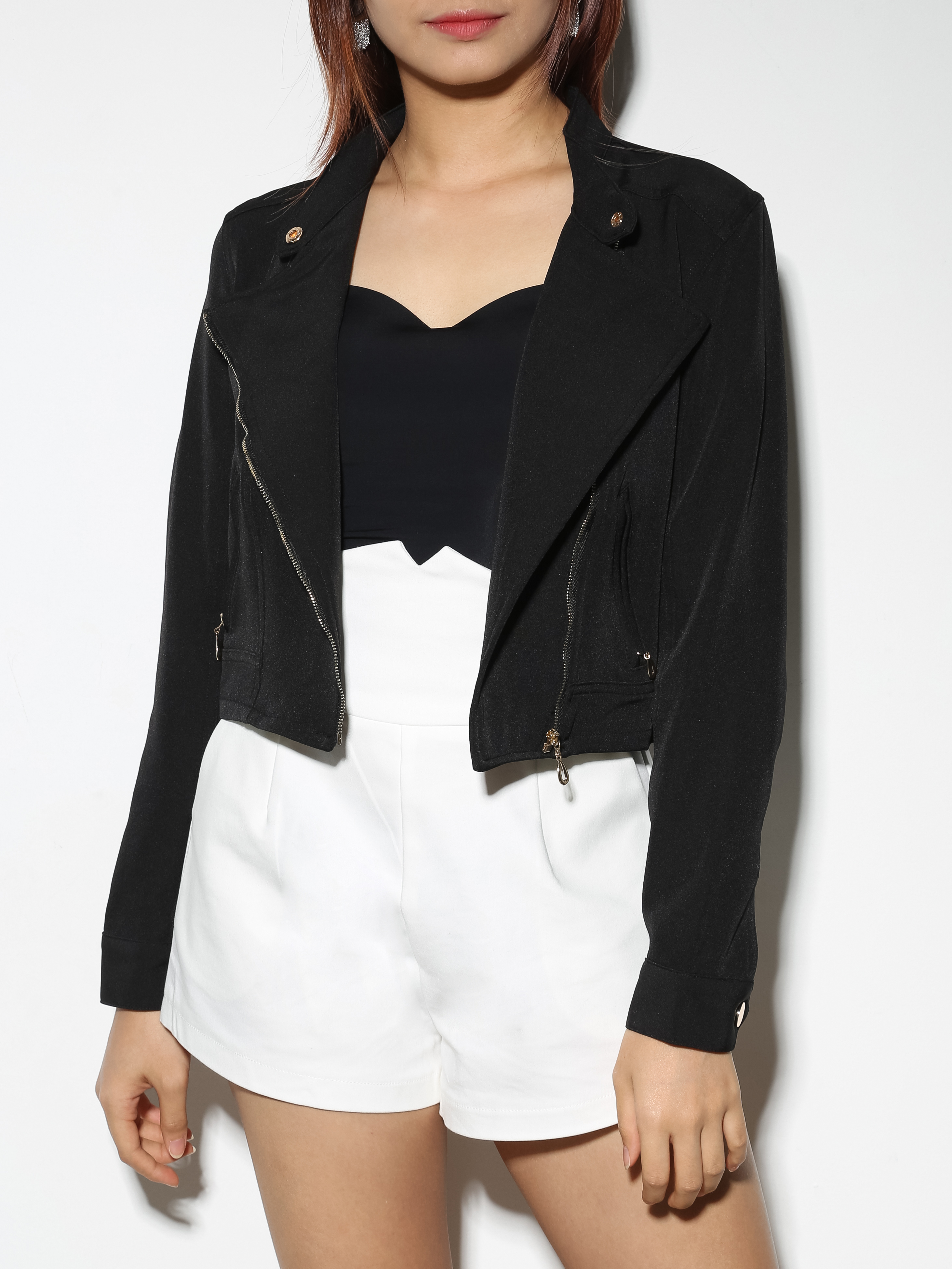 High Waist Side Pocket Short Pants 28742