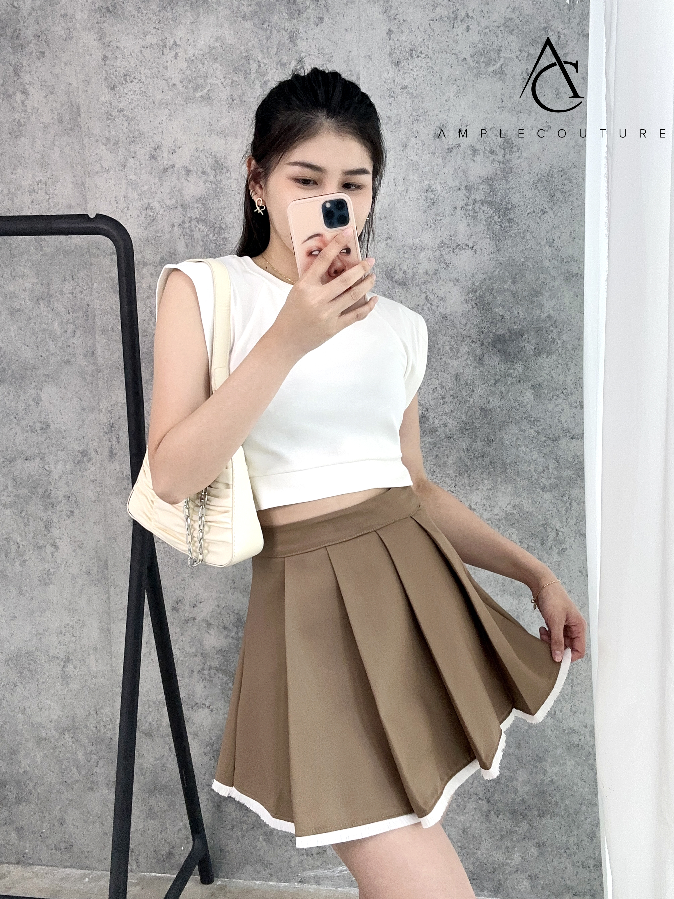 High Waist Pleated Skirt 27351