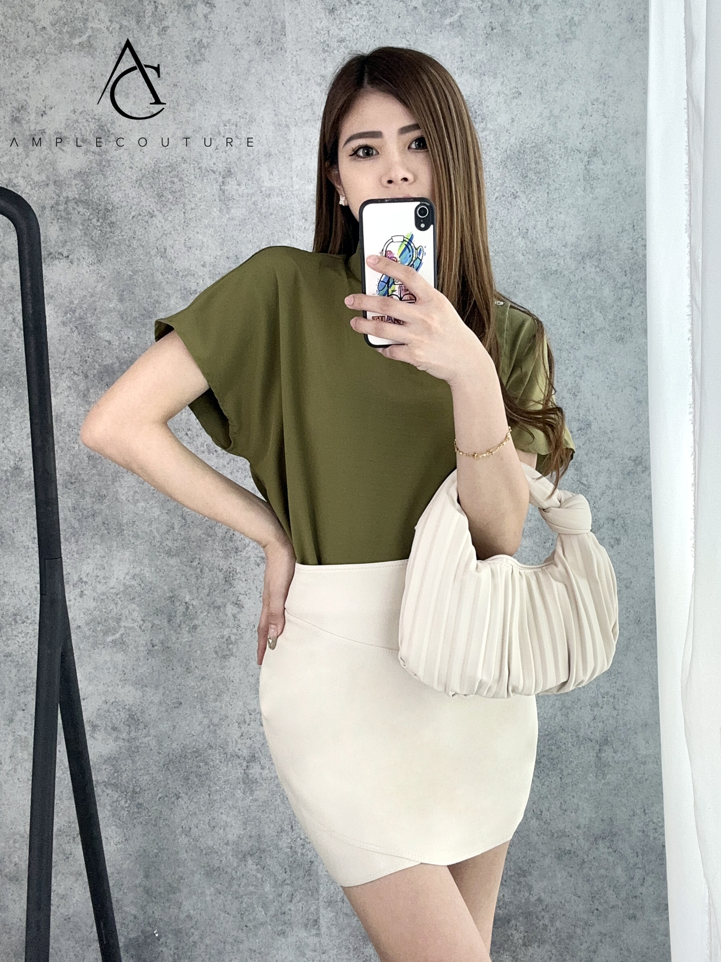 High Waist Leather Skirt pants 25149