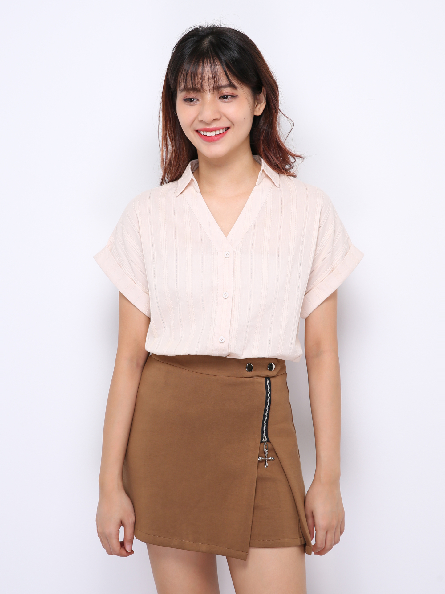 Side Zip With Split Skirt Pants 27660