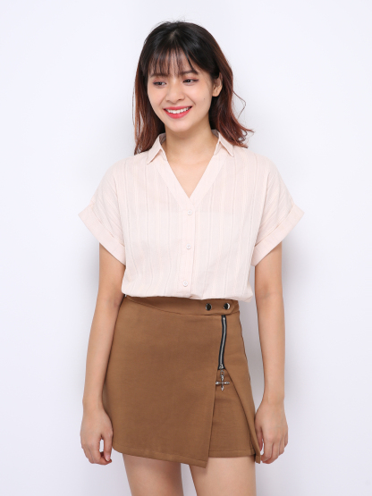 Side Zip With Split Skirt Pants 27660