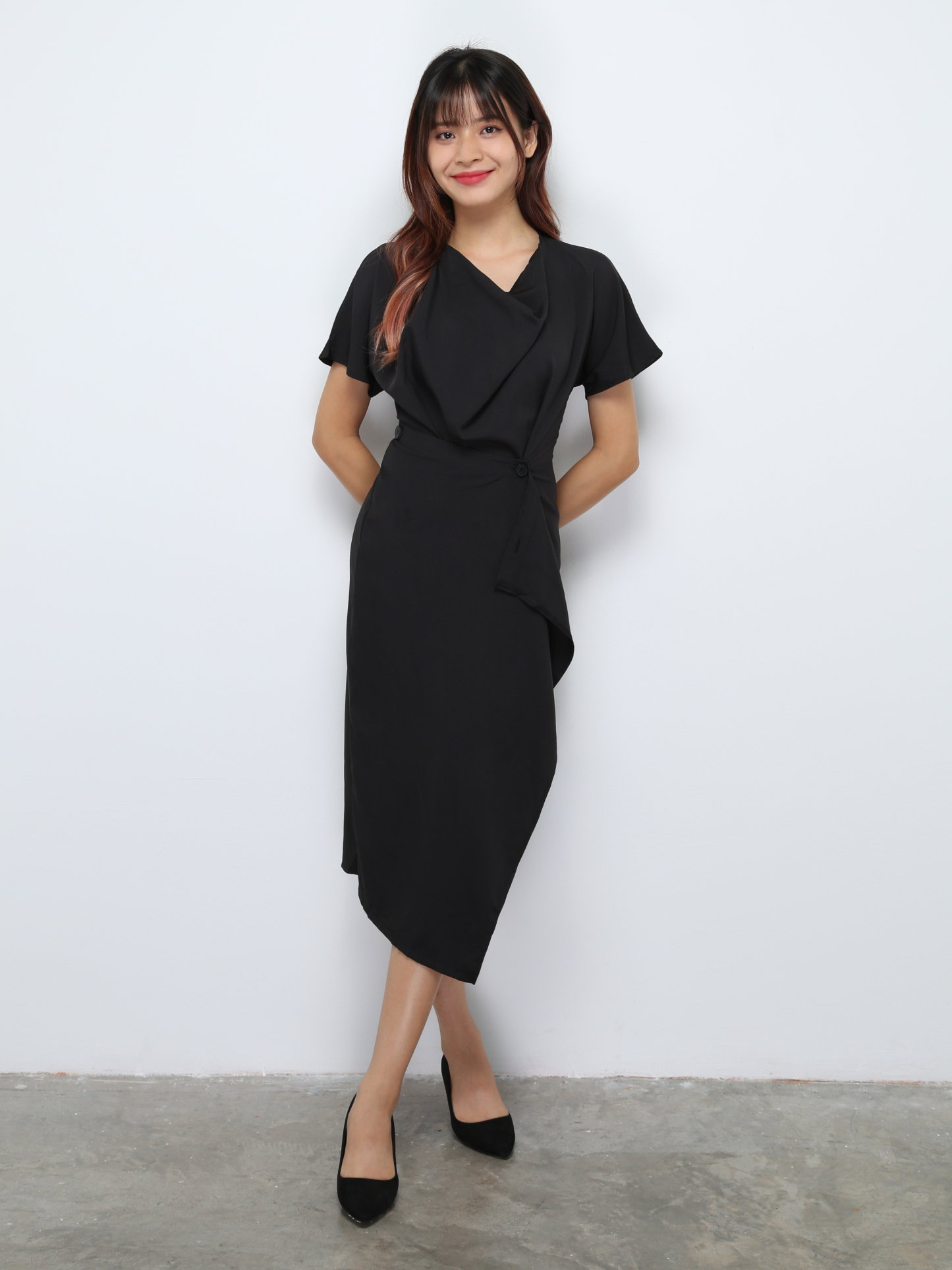 Wrap With Button Dress 27692