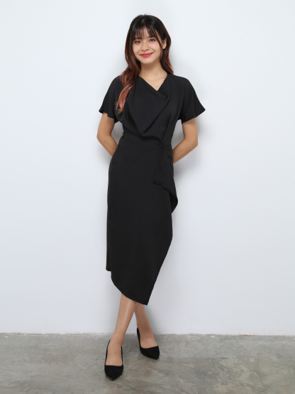 Wrap With Button Dress 27692