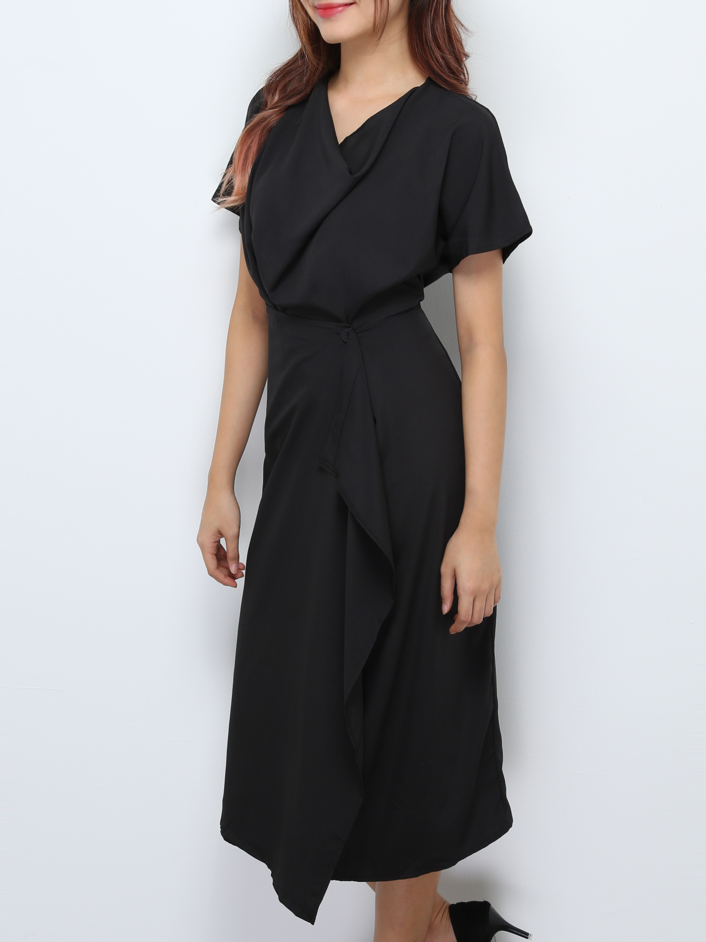 Wrap With Button Dress 27692