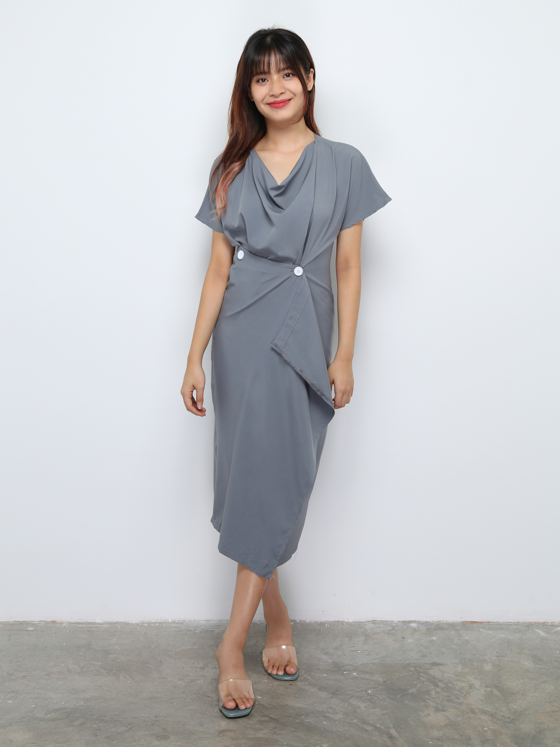 Wrap With Button Dress 27692