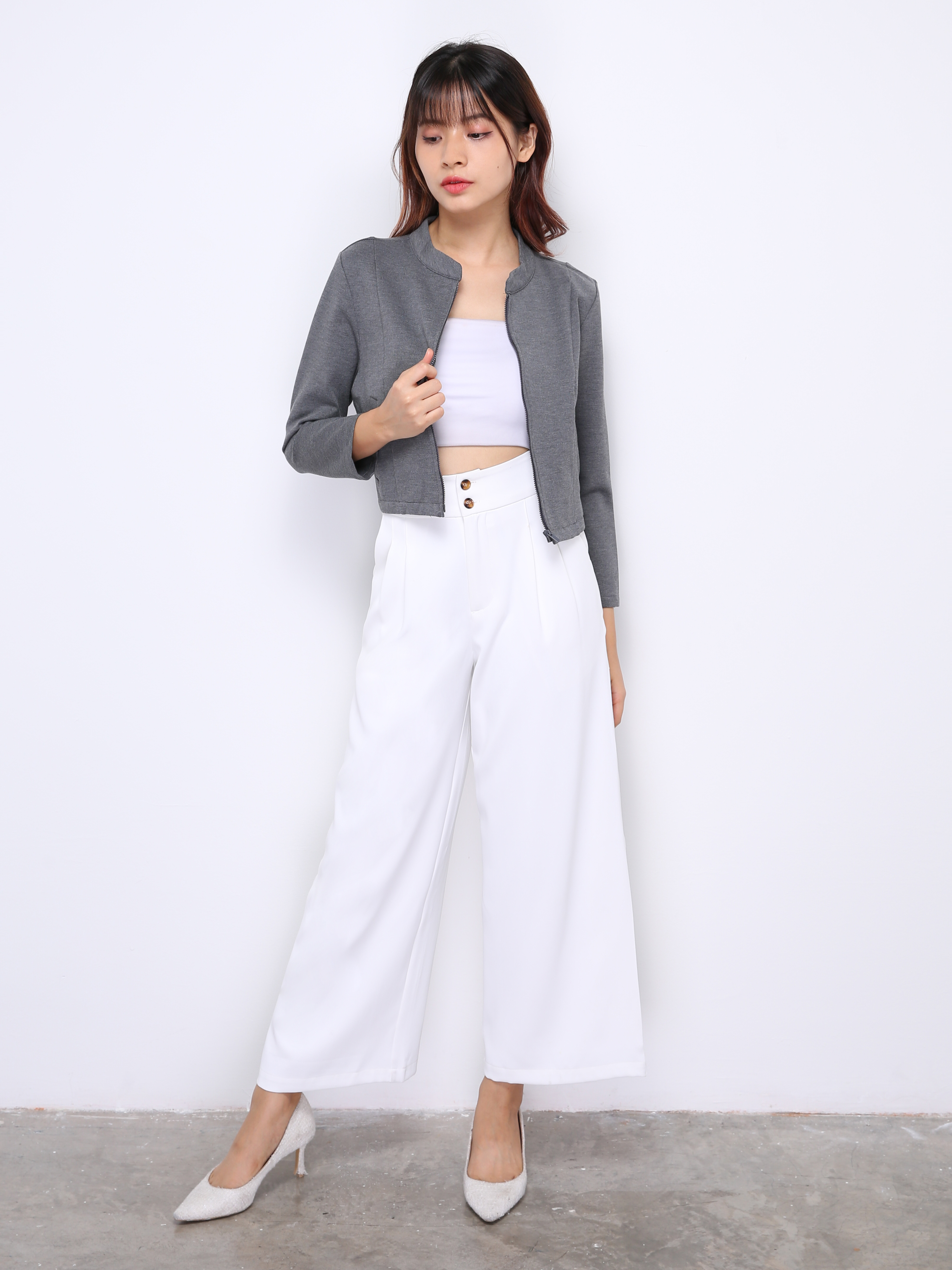 Front ZIp Long Sleeve Top 27718