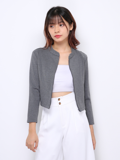 Front ZIp Long Sleeve Top 27718