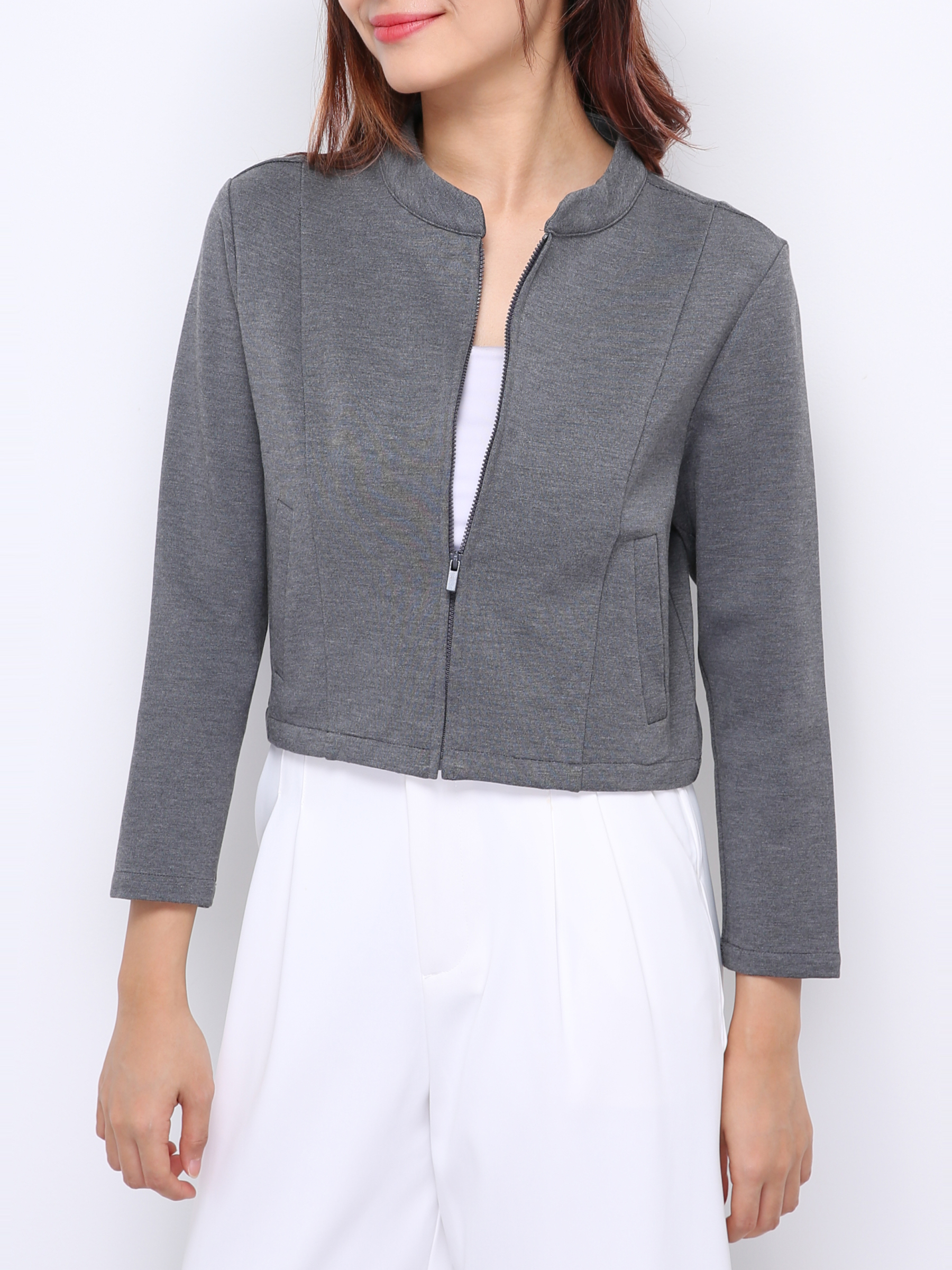 Front ZIp Long Sleeve Top 27718