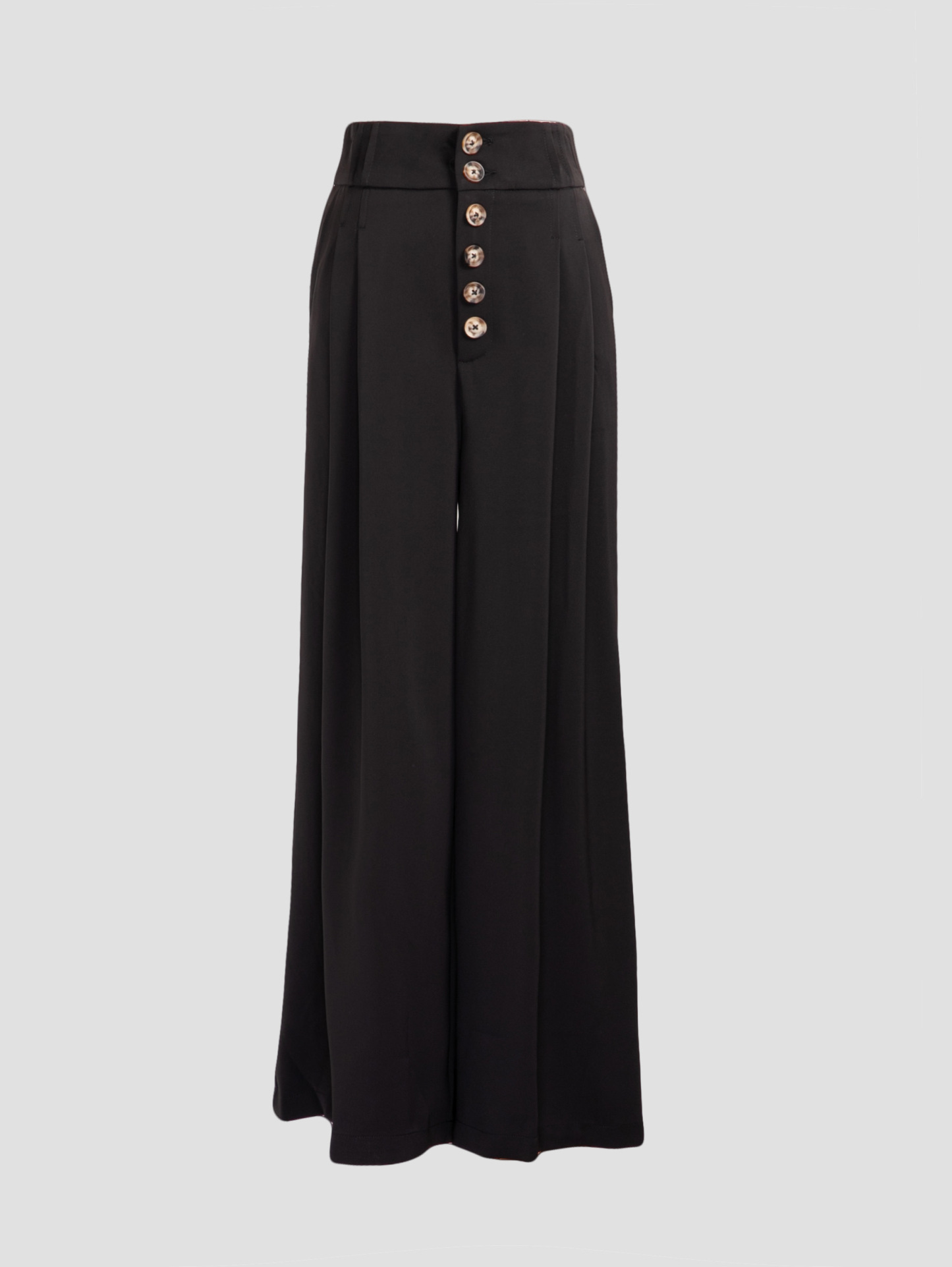 High Waist Front Breasted Button Wide Leg Long Pants 27737