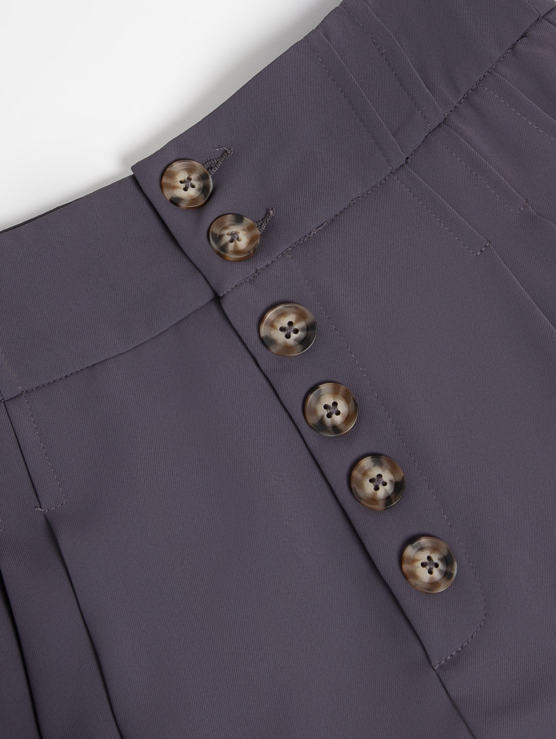 High Waist Front Breasted Button Wide Leg Long Pants 27737