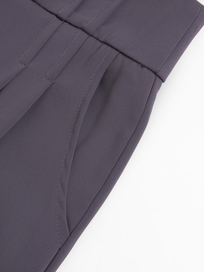 High Waist Front Breasted Button Wide Leg Long Pants 27737