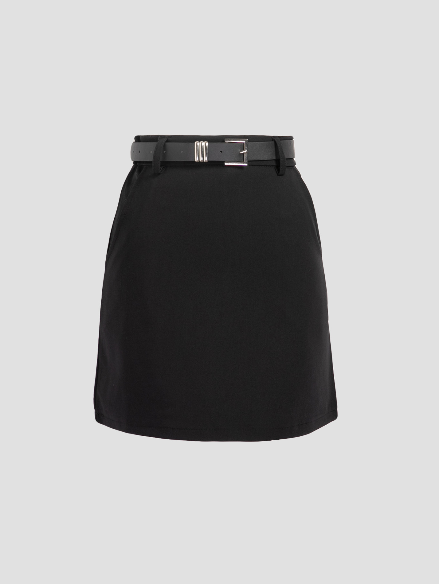 High Waist Side Pocekt With Belt Skirt 27761